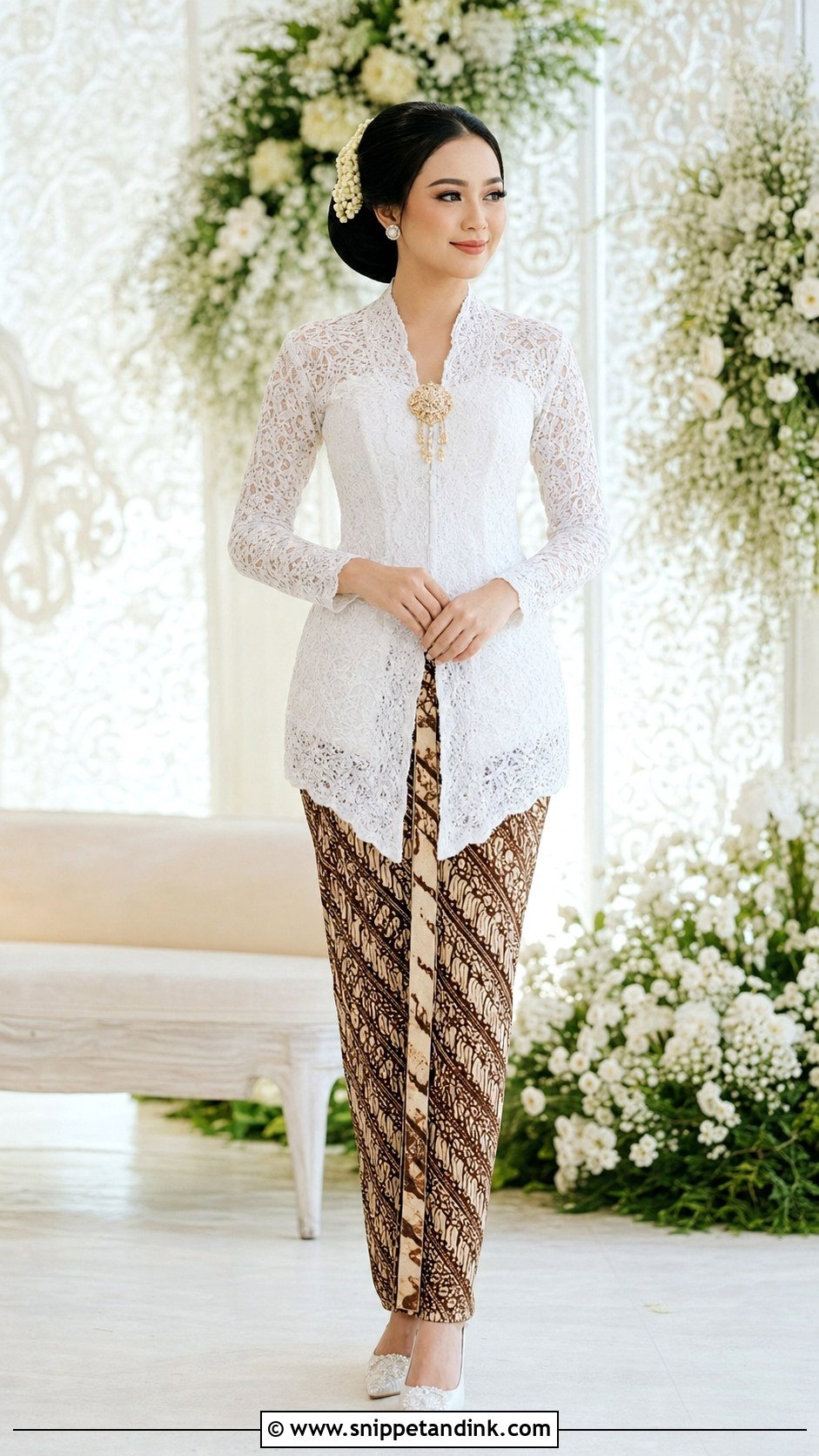 White Javanese Wedding Kebaya - Snippet and Ink - 20 Javanese Wedding Outfit Ideas
