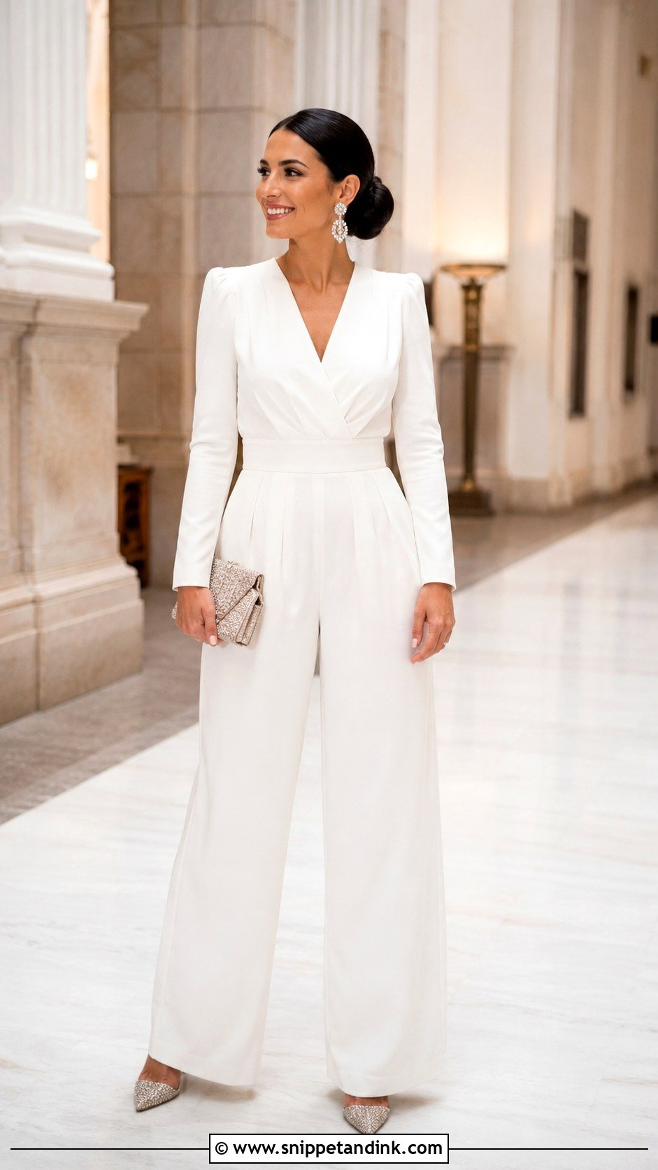 White Jumpsuit Register Marriage Outfit - Snippet and Ink - 25 Register Marriage Outfit Ideas