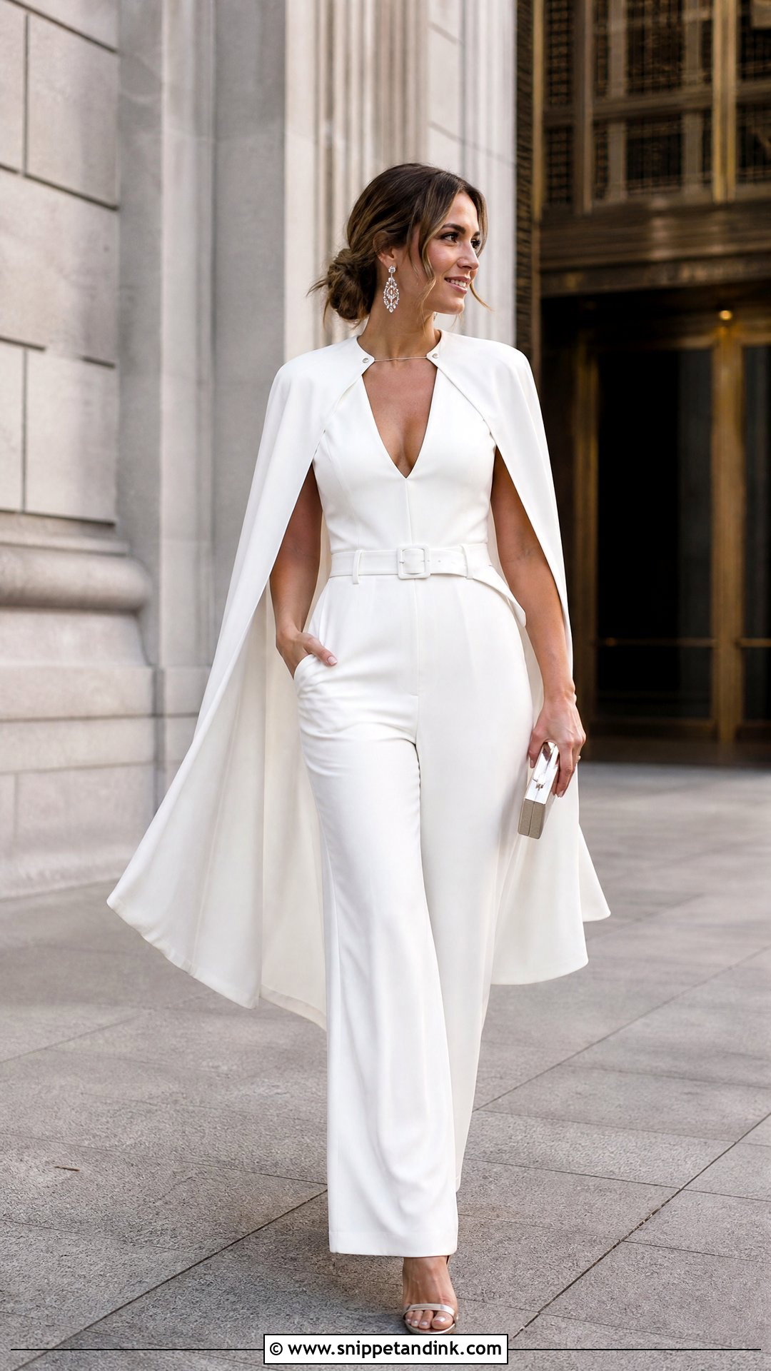 White Jumpsuit Registry Wedding Outfit - Snippet and Ink - 20 Registry Wedding Outfit Ideas
