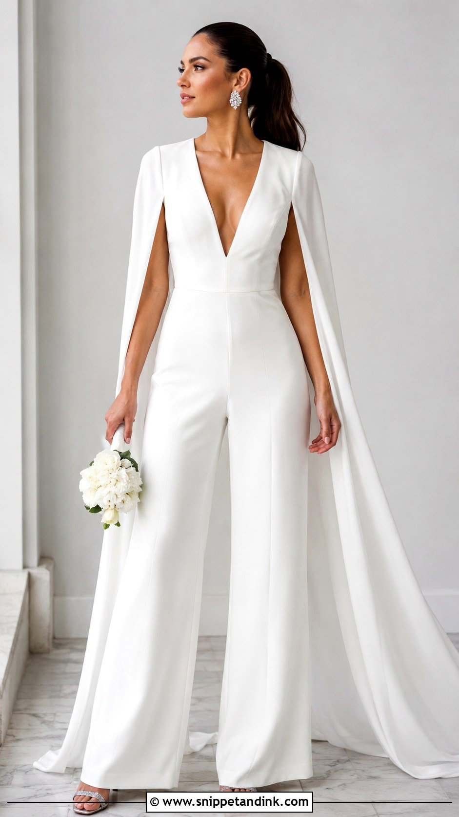 White Jumpsuit Wedding Outfit - Snippet and Ink - 25 Star Wars Wedding Dress Ideas