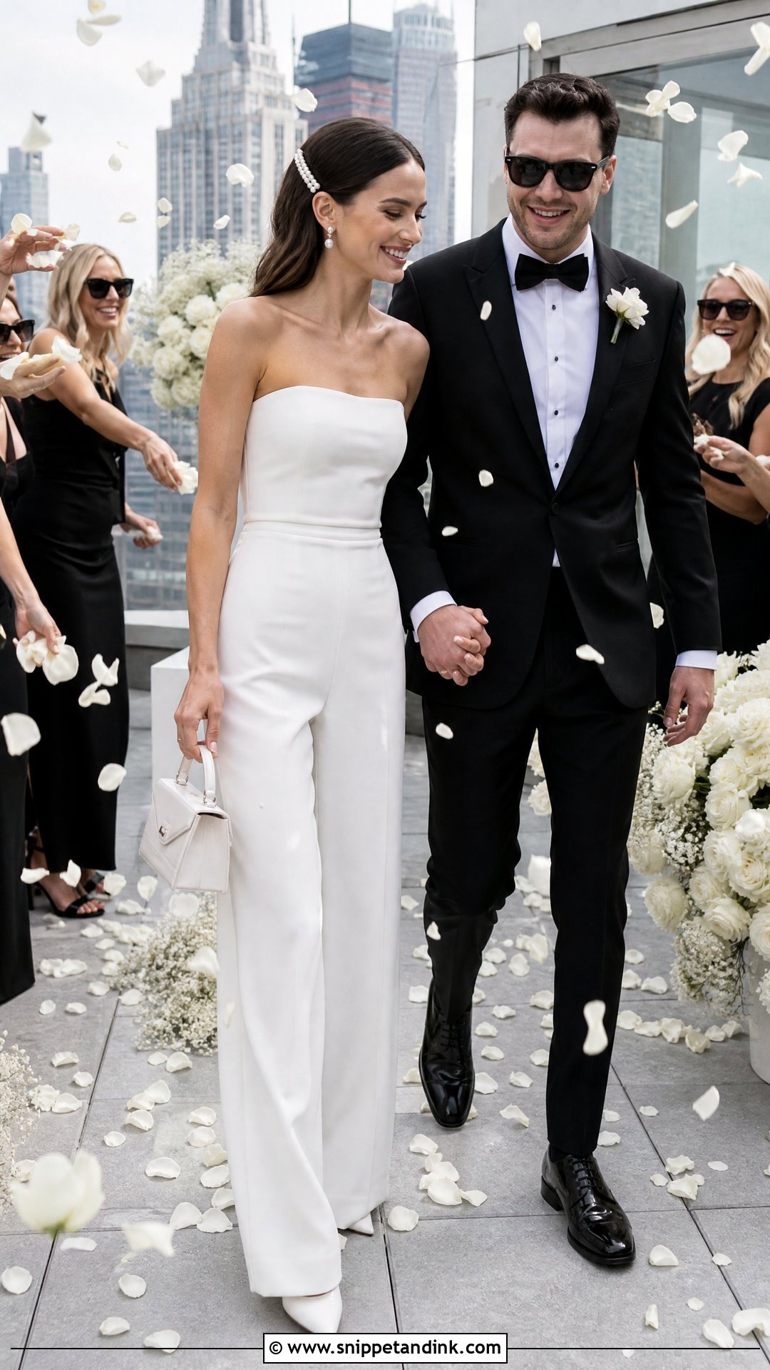 White Jumpsuit Wedding Send Off Outfit - Snippet and Ink - 20 Wedding Send Off Outfit Ideas