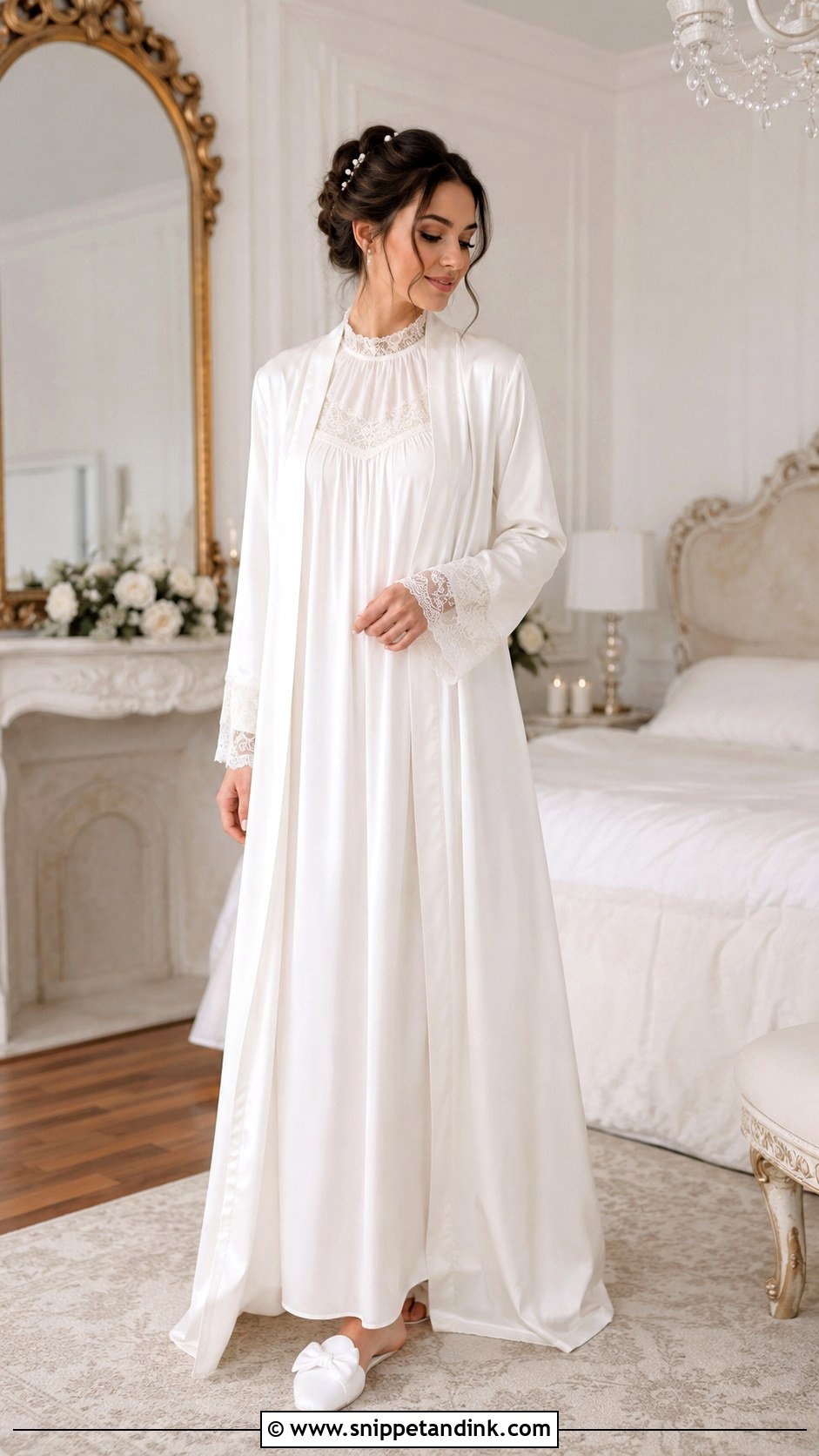 White Kaftan Night Dress For Bride - Snippet and Ink - 30 First Night Dress for Bride Ideas