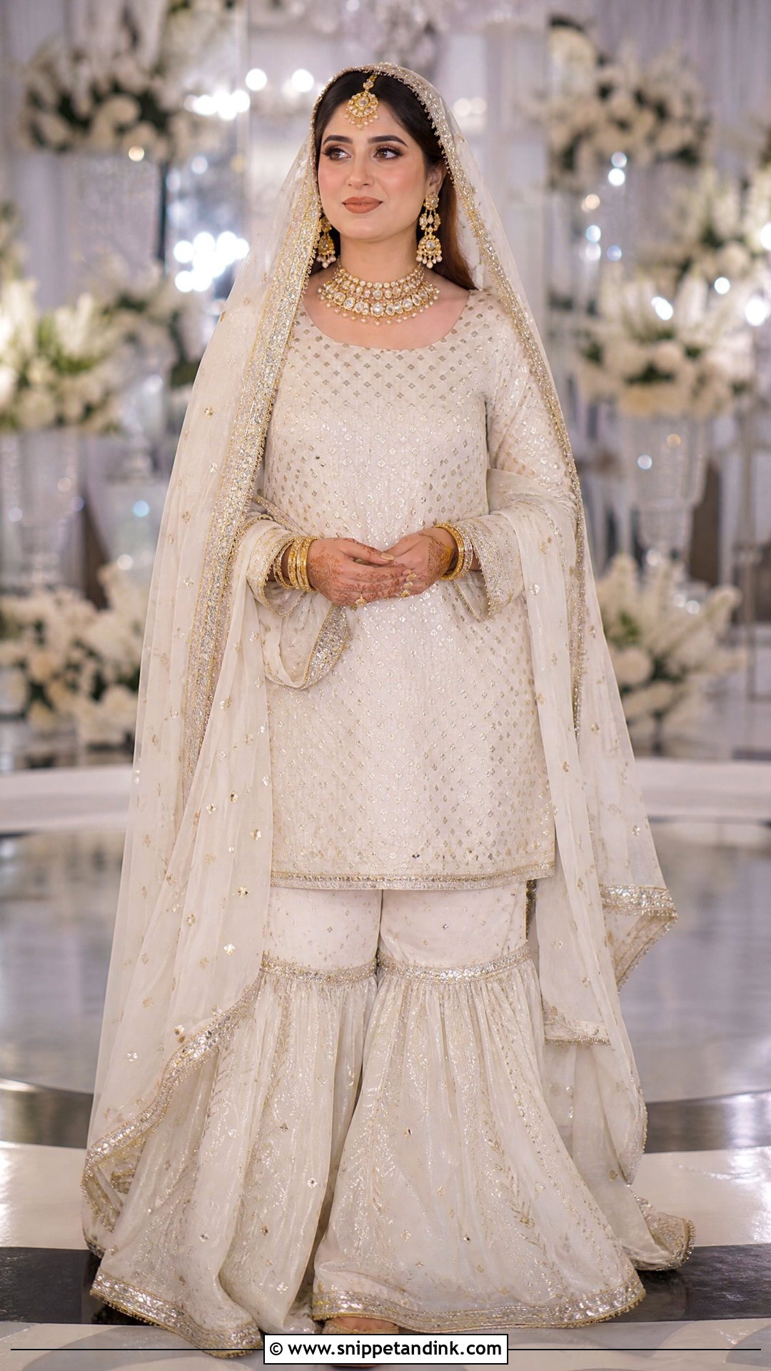 White Kamdani Garara Bridal Dress - Snippet and Ink - 20 White Garara Dress Pakistani Bridal Ideas
