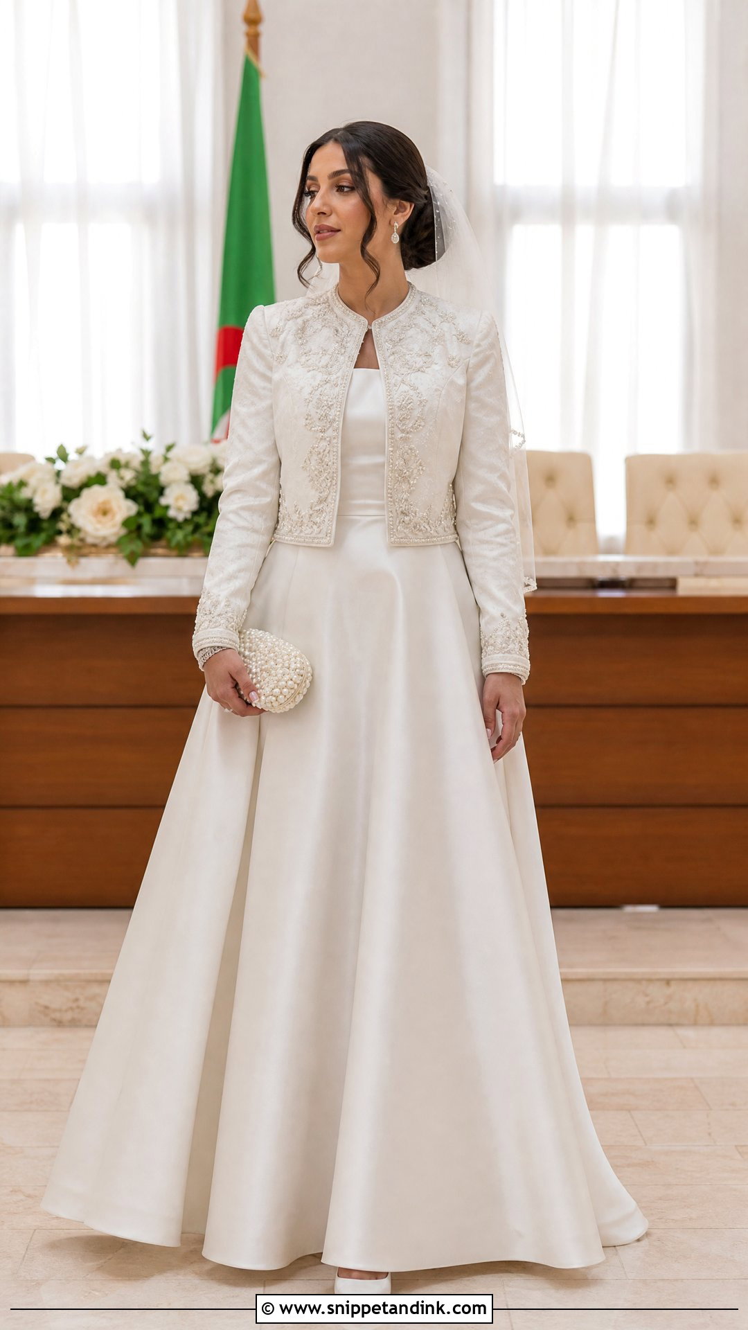 White Karakou Bridal Gown - Snippet and Ink - 25 Algerian Wedding Dress Ideas