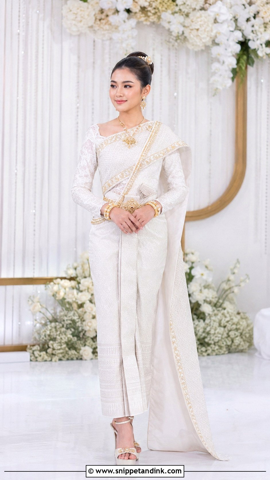 White Khmer Wedding Dress - Snippet and Ink - 25 Khmer Wedding Dress Ideas
