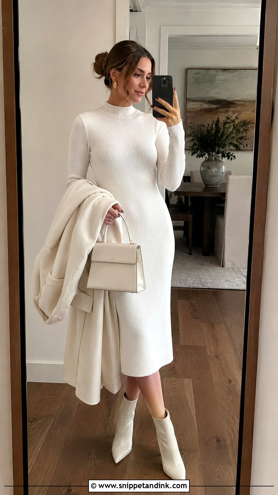 White Knit Midi Rehearsal Dinner Outfit - Snippet and Ink - 20 Bridal Rehearsal Dinner Outfit Ideas