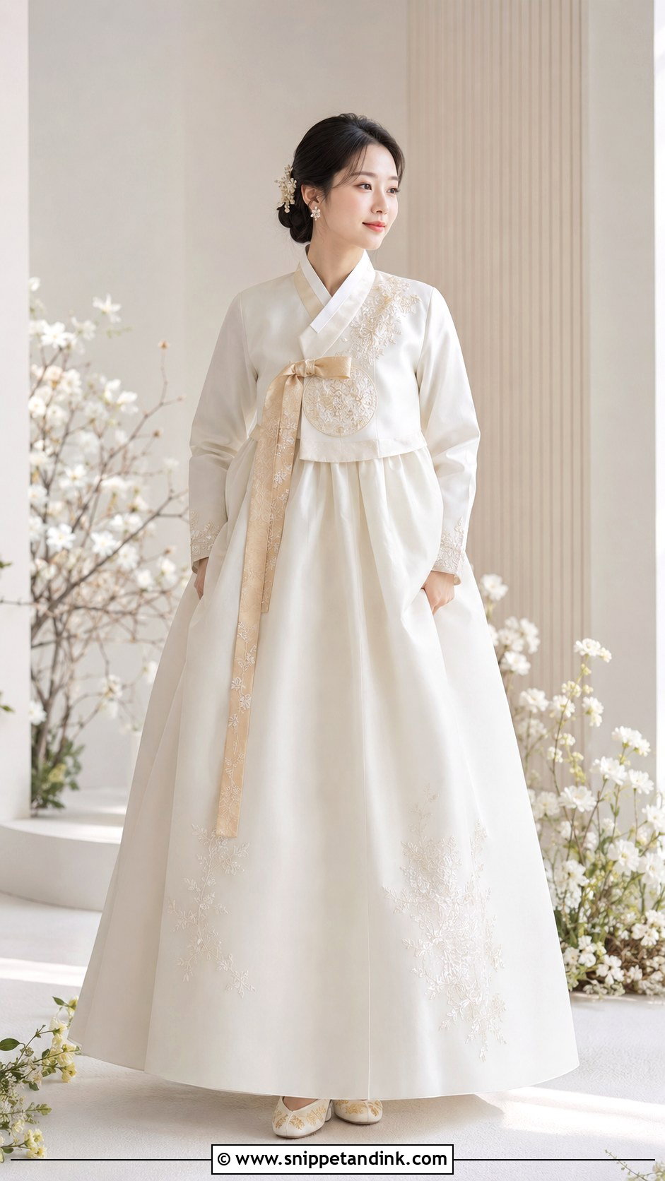 White Korean Hanbok Wedding Dress - Snippet and Ink - 20 Asian Wedding Dresses