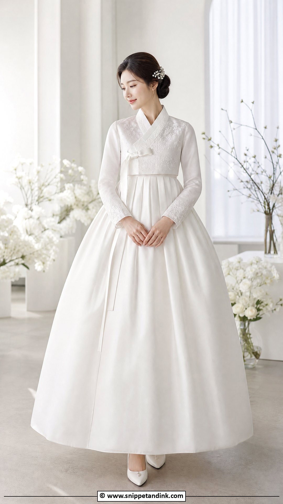 White Korean Hanbok Wedding Dress - Snippet and Ink - 35 Korean Wedding Dress Ideas