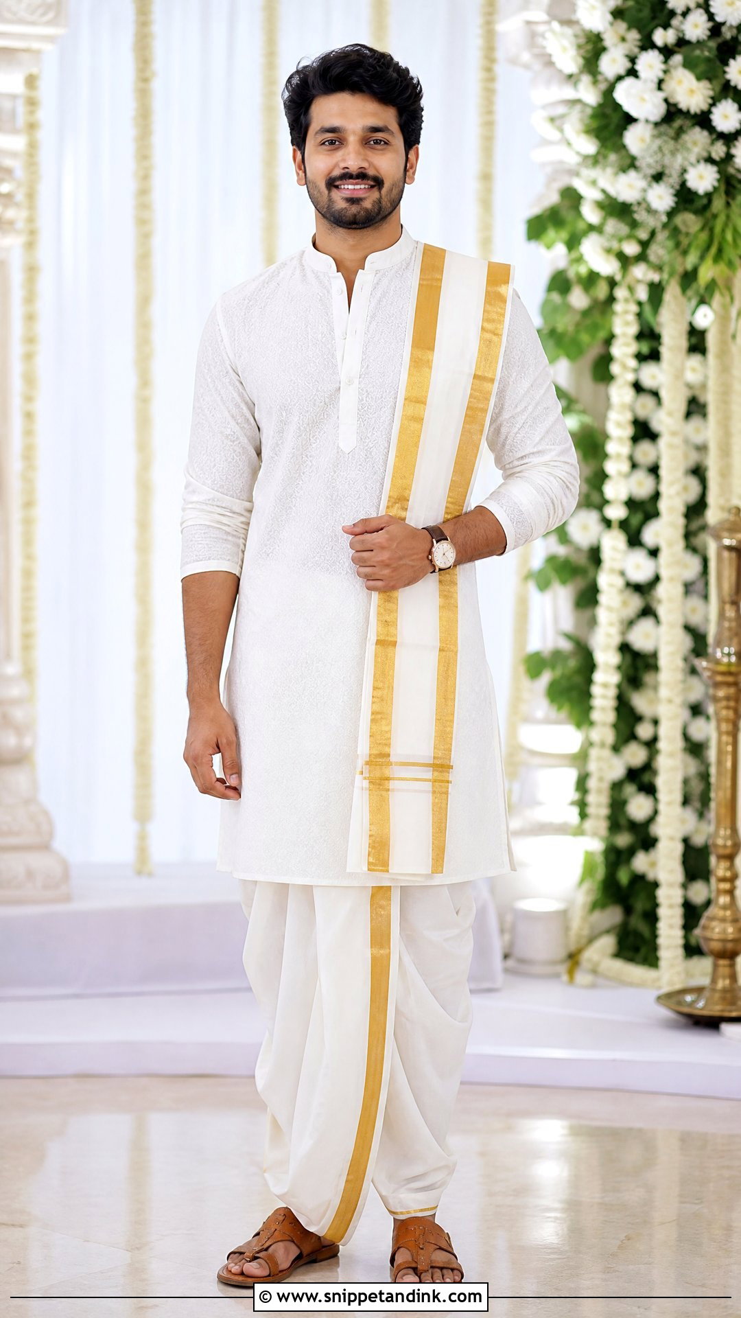 White Kurta Dhoti Outfit for Brides Brother - Snippet and Ink - 20 Outfit for Brides Brother Ideas