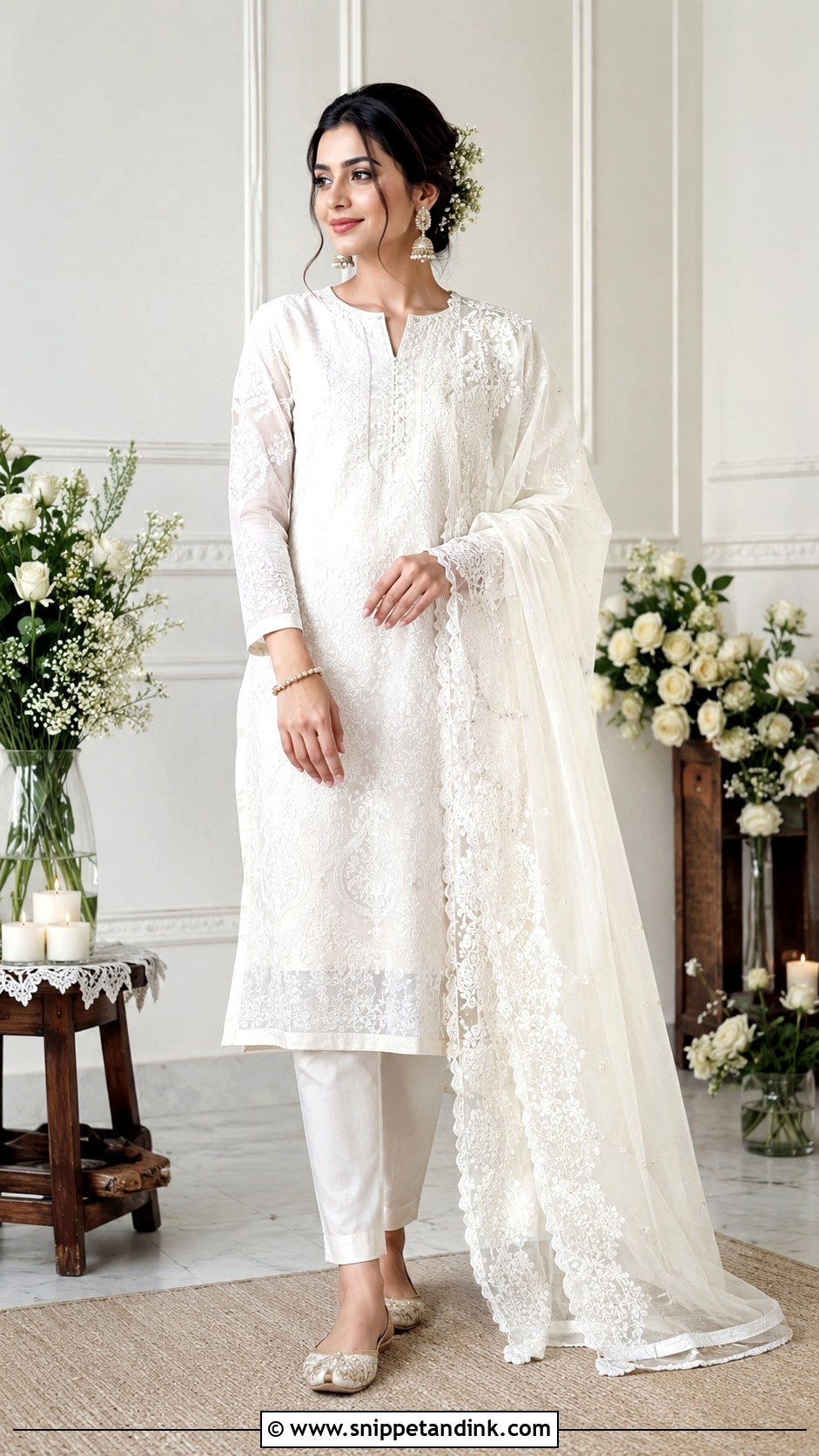 White Kurta Pajama Nikkah Outfit - Snippet and Ink - 25 White Nikkah Outfit Ideas