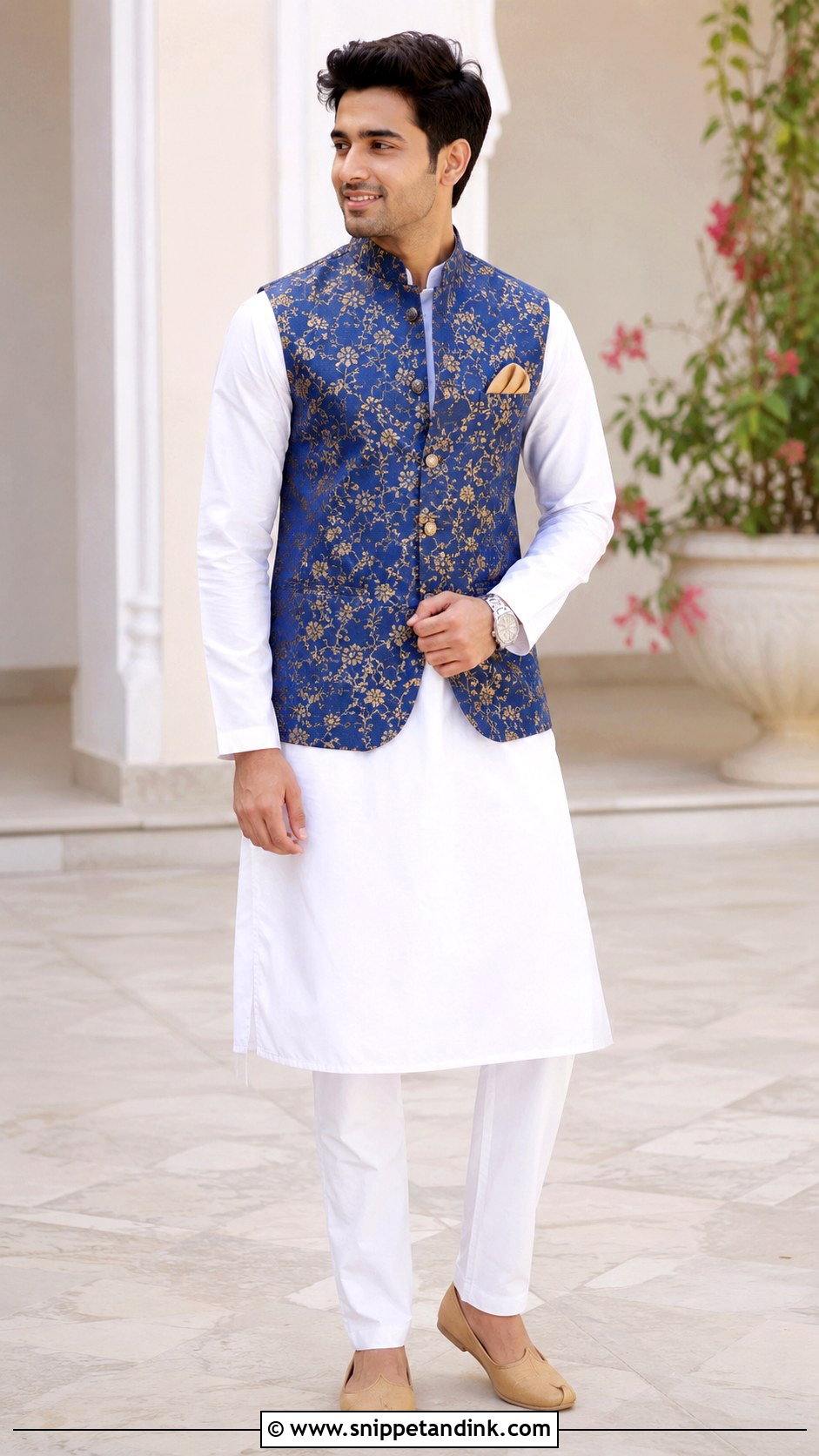 White Kurta Waistcoat Brother Wedding Outfit - Snippet and Ink - 20 Brother Outfit for Sister Wedding Ideas