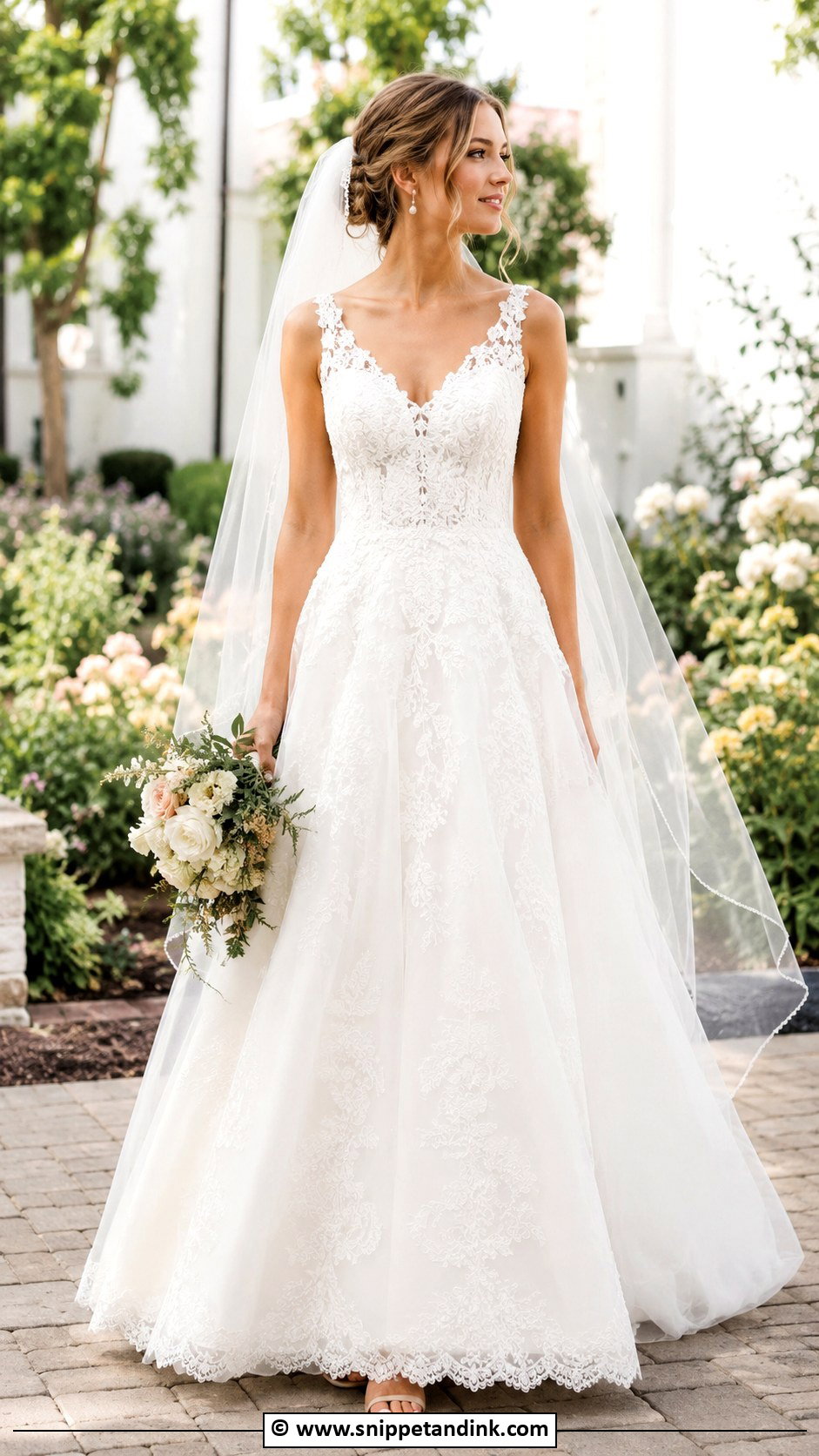 White Lace A Line Wedding Dress - Snippet and Ink - 35 White Wedding Dresses