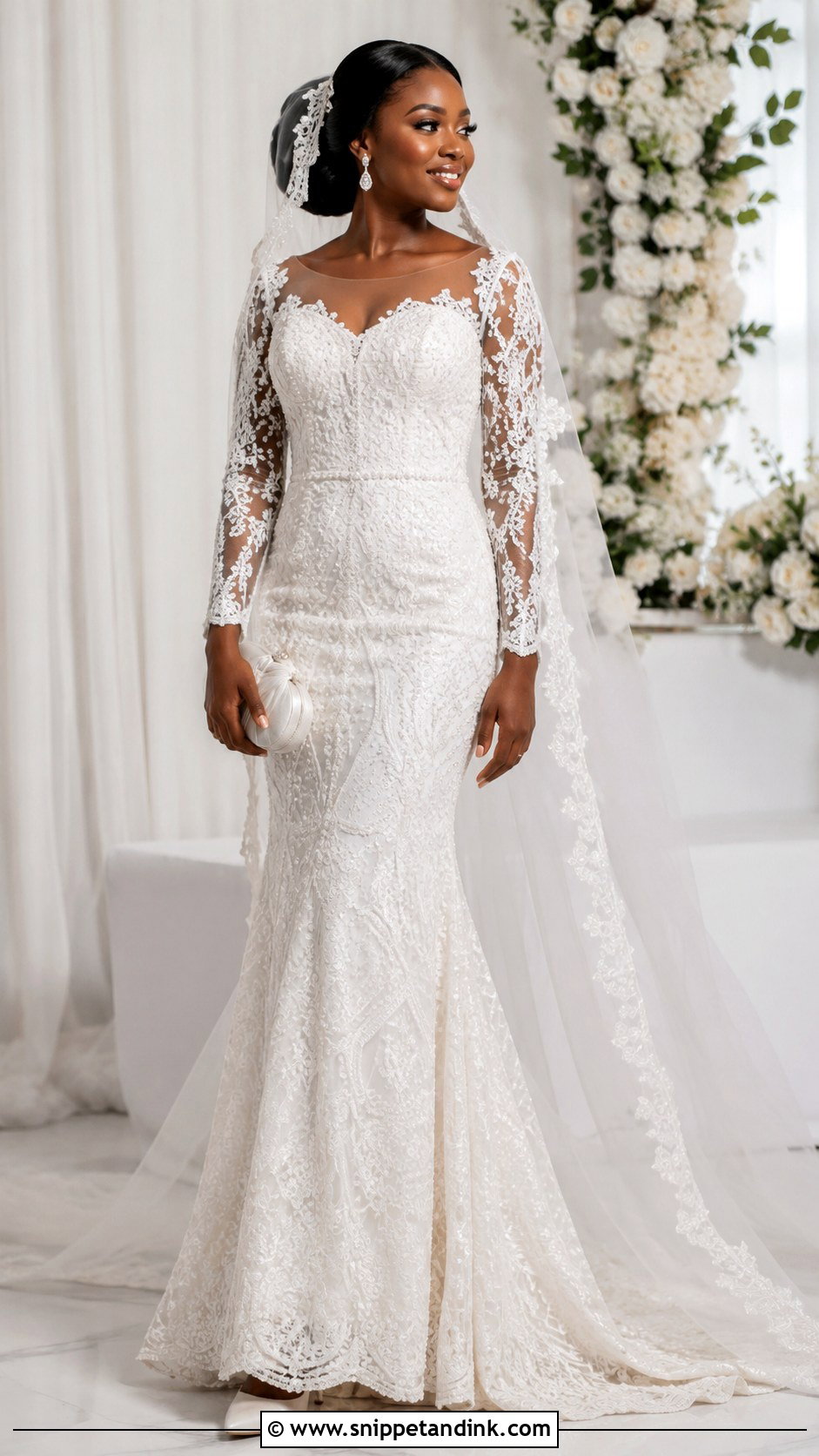 White Lace African Wedding Dress - Snippet and Ink - 20 Modern African Wedding Dresses