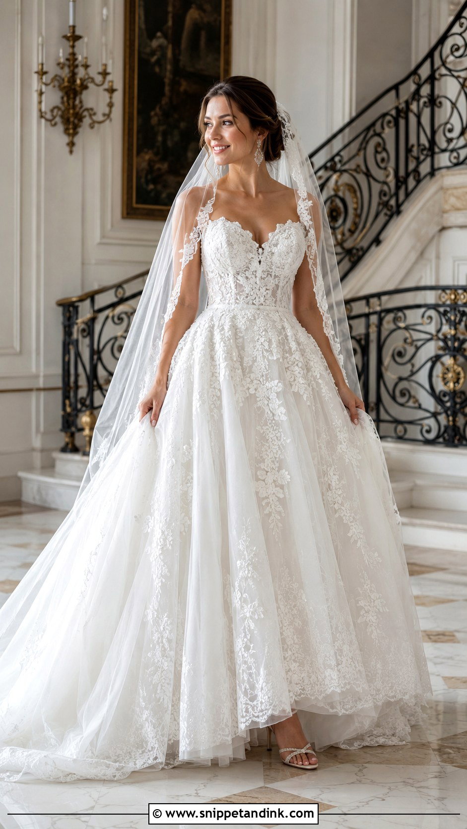 White Lace Ball Gown Wedding Dress - Snippet and Ink - 25 White Lace Wedding Dress Ideas
