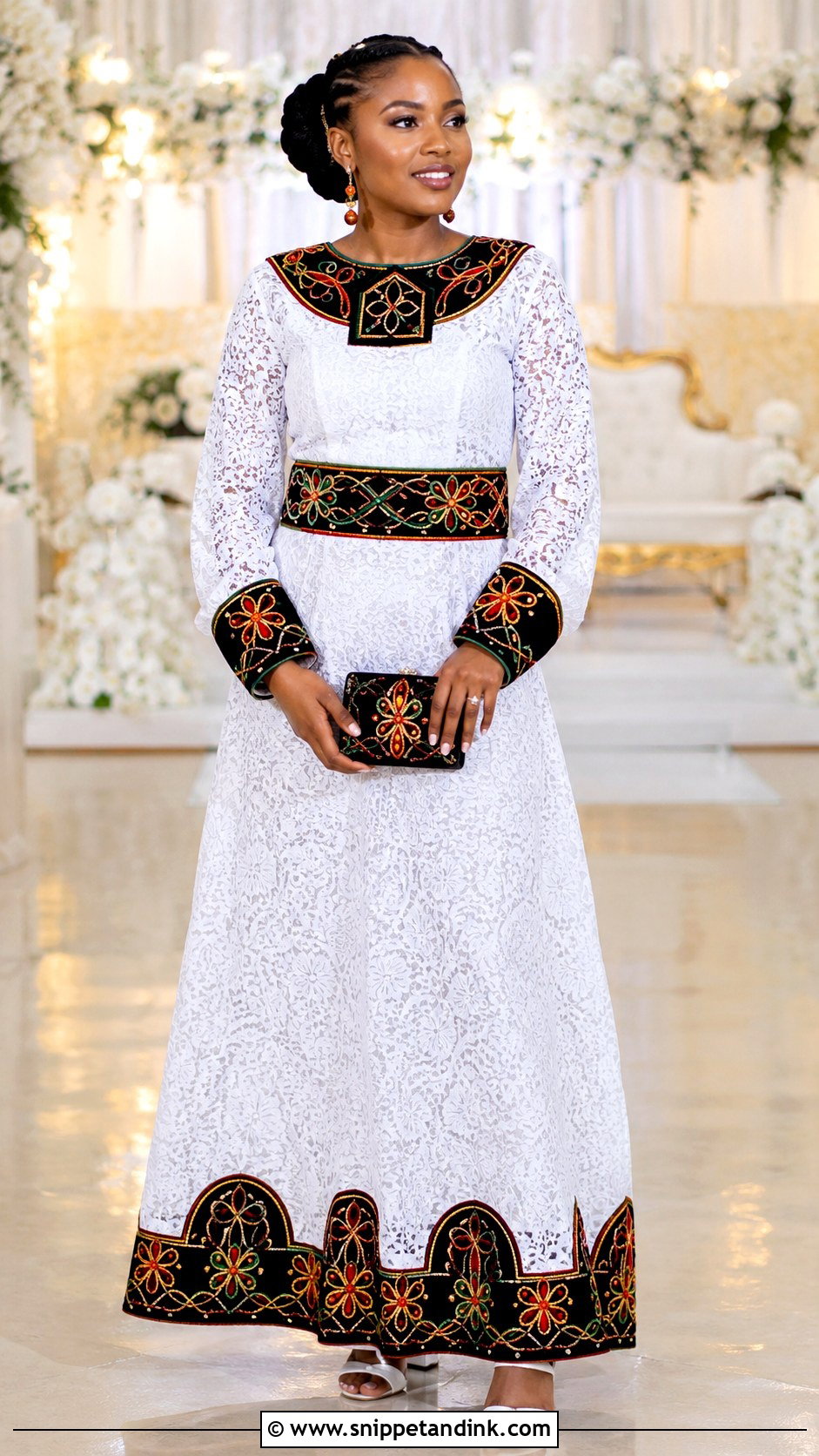 White Lace Bamenda Toghu Wedding Dress - Snippet and Ink - 20 Bamenda Traditional Wedding Dress Ideas