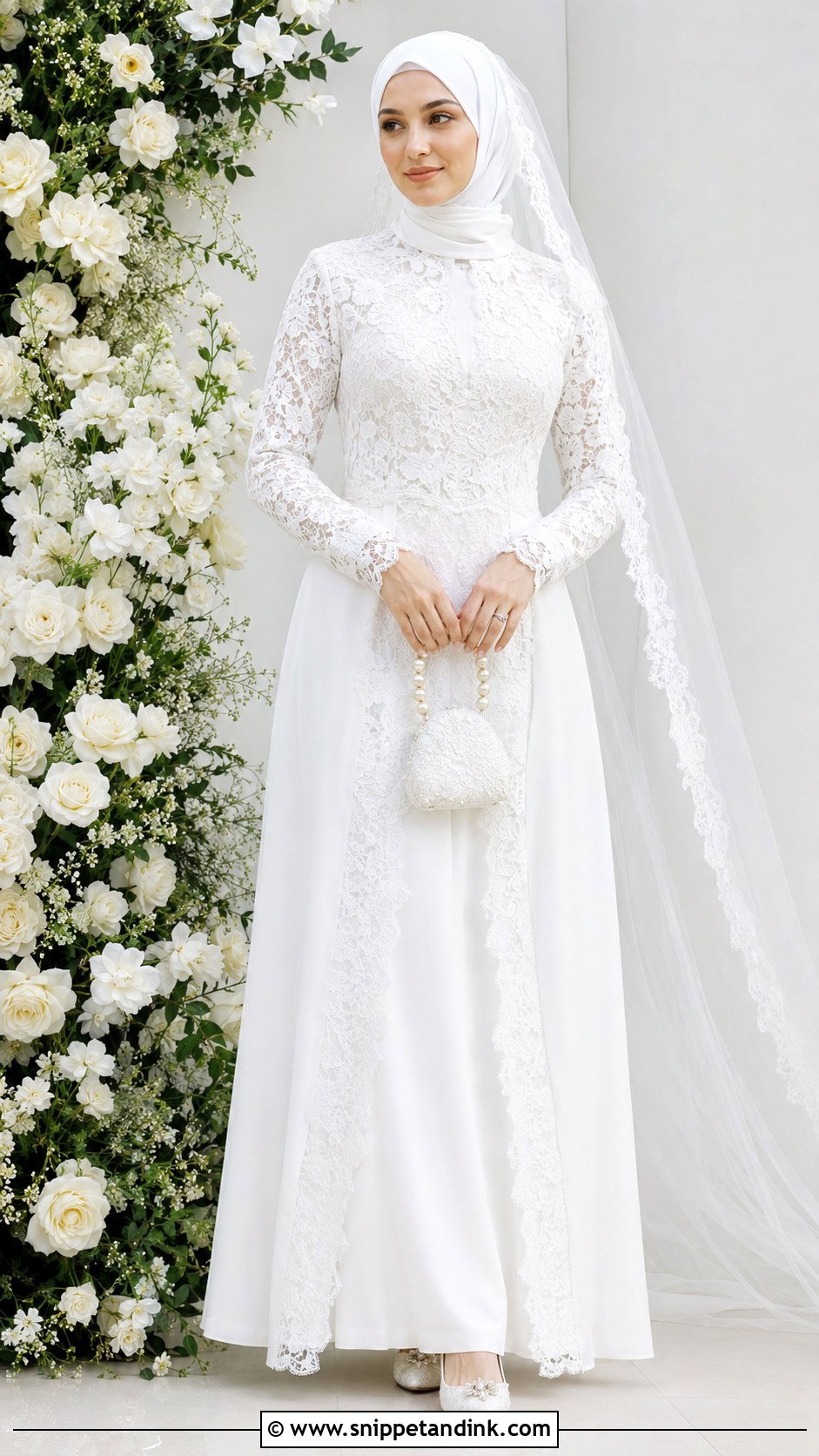 White Lace Bride Abaya - Snippet and Ink - 20 Bride Abaya Ideas