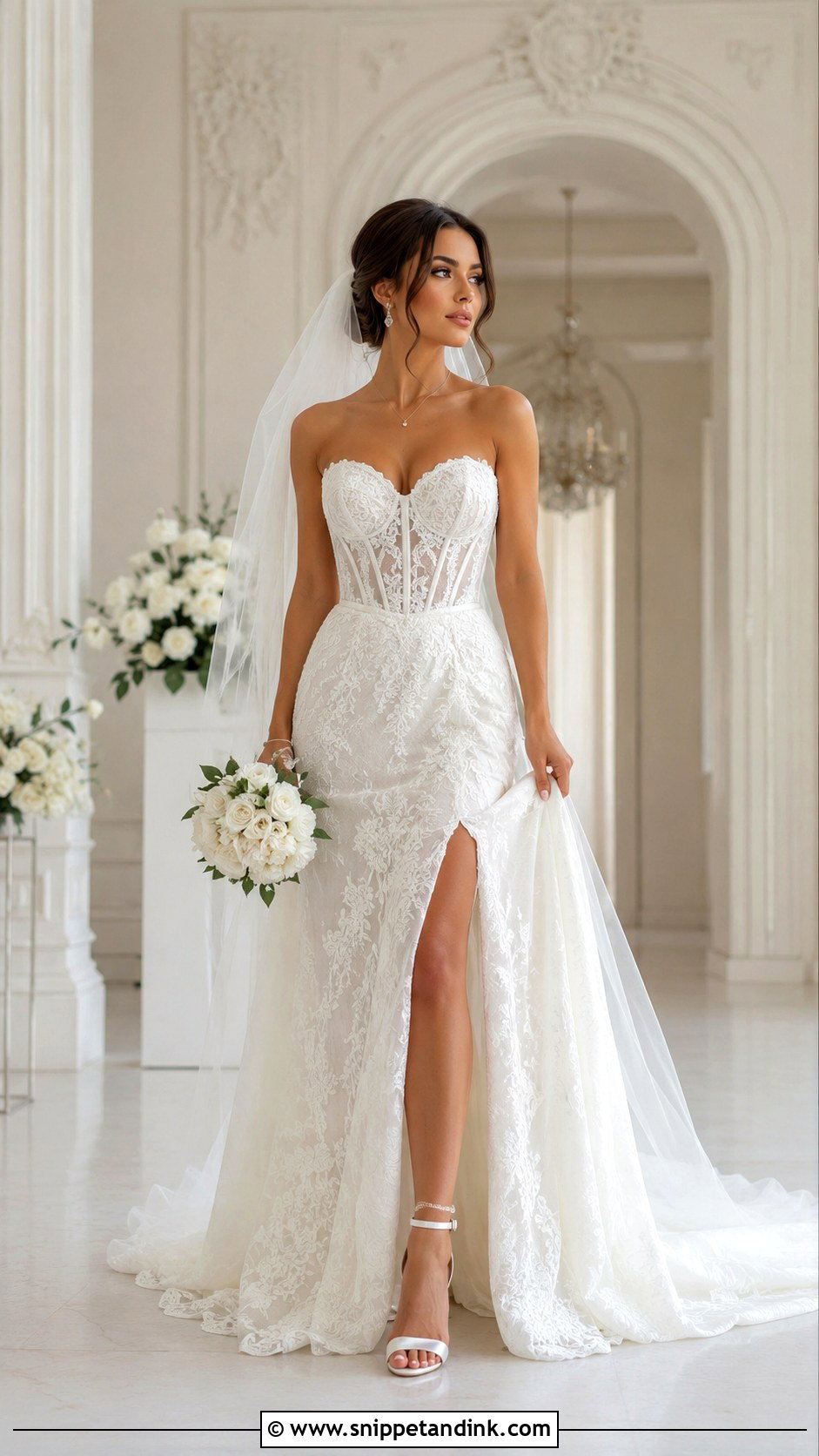 White Lace Corset Wedding Dress - Snippet and Ink - 25 White Lace Wedding Dress Ideas