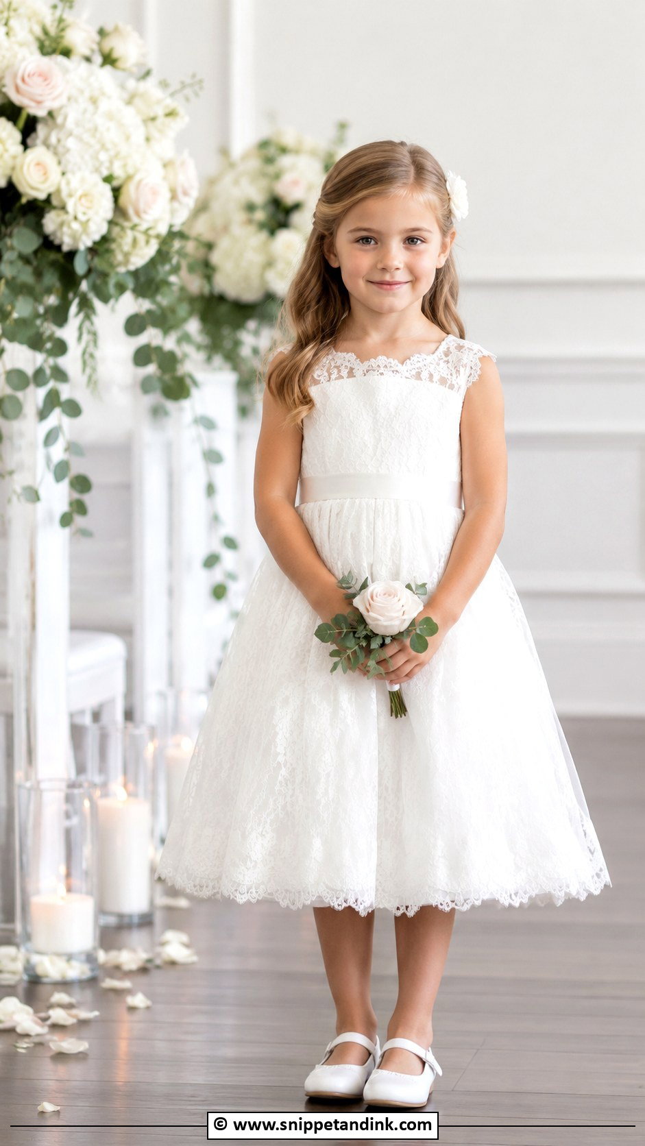White Lace Flower Girl Dress - Snippet and Ink - 30 Wedding Dresses for Kids