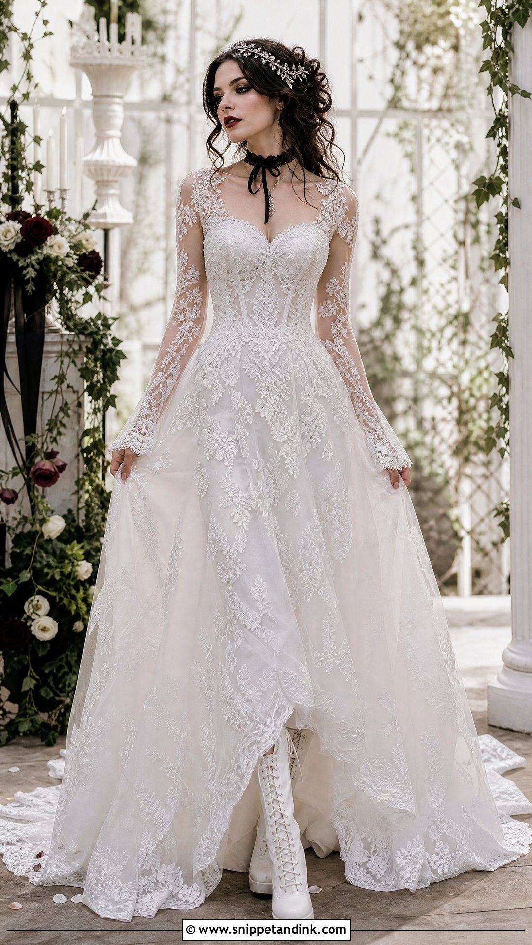 White Lace Goth Wedding Dress - Snippet and Ink - 25 White Goth Wedding Dress Ideas