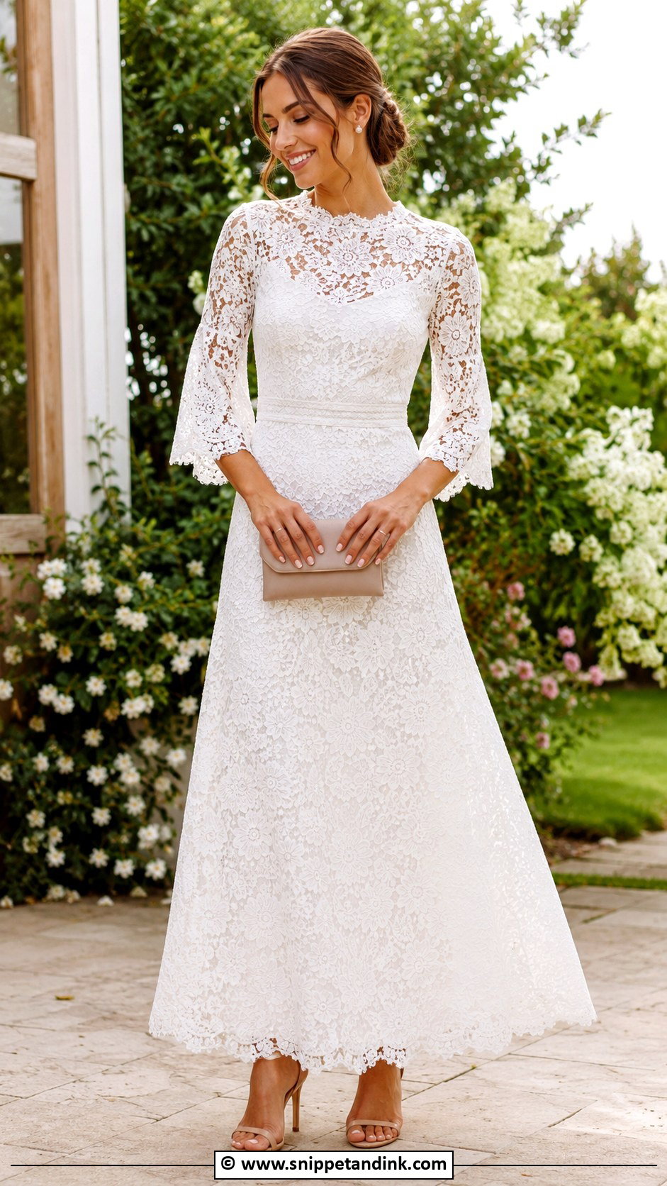 White Lace Gown Outfit - Snippet and Ink - 35 White Gown Ideas