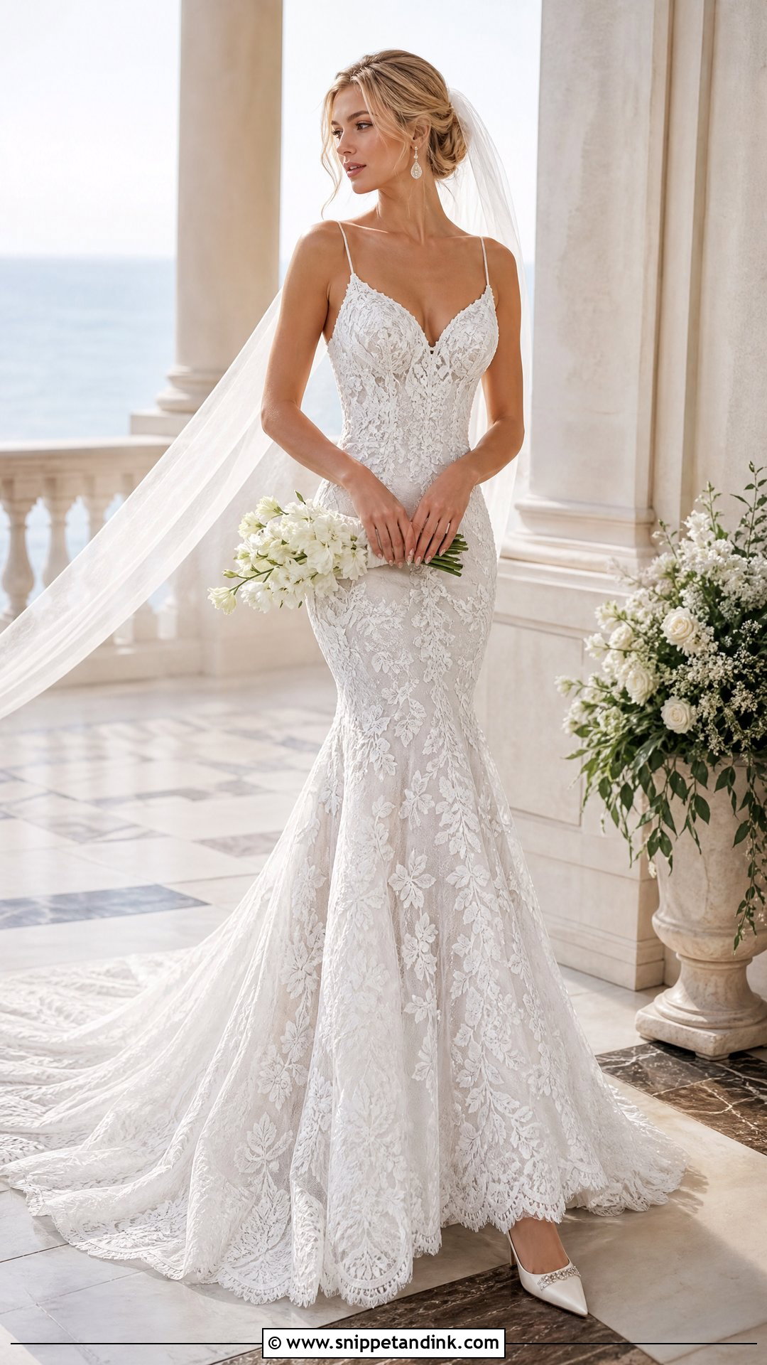 White Lace Mermaid Bridal Dress - Snippet and Ink - 20 White Bridal Dresses