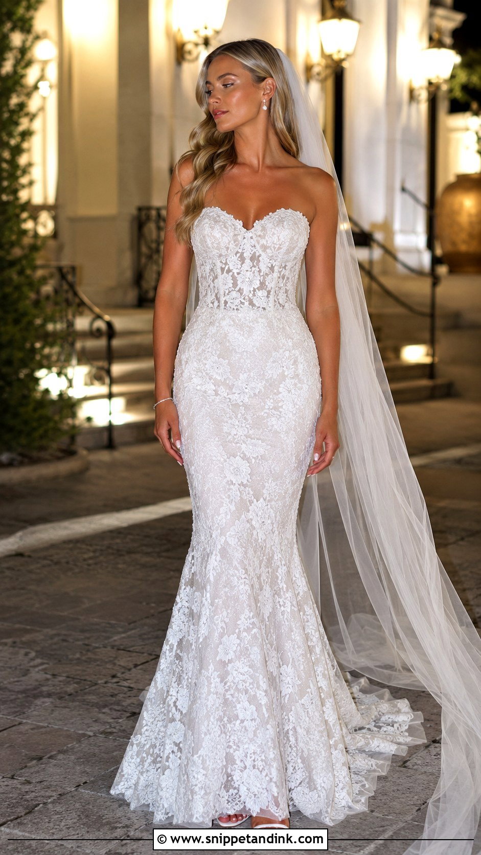 White Lace Mermaid Wedding Dress - Snippet and Ink - 25 White Lace Wedding Dress Ideas
