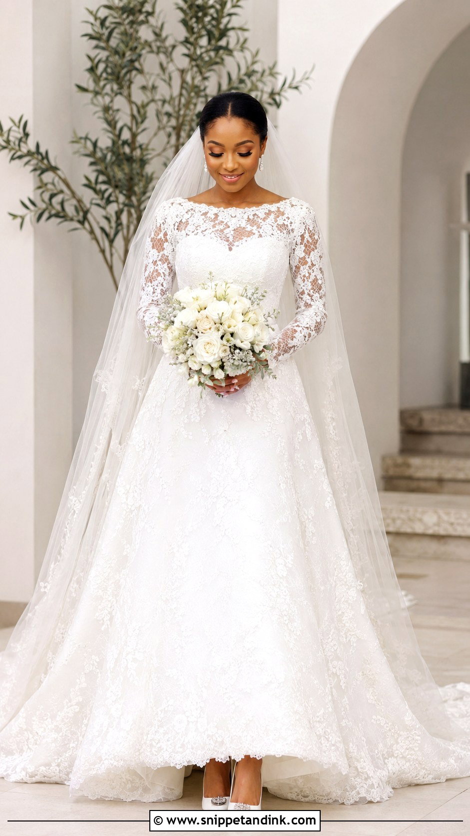 White Lace Nigerian Wedding Dress - Snippet and Ink - 25 Nigeria Wedding Dress Ideas