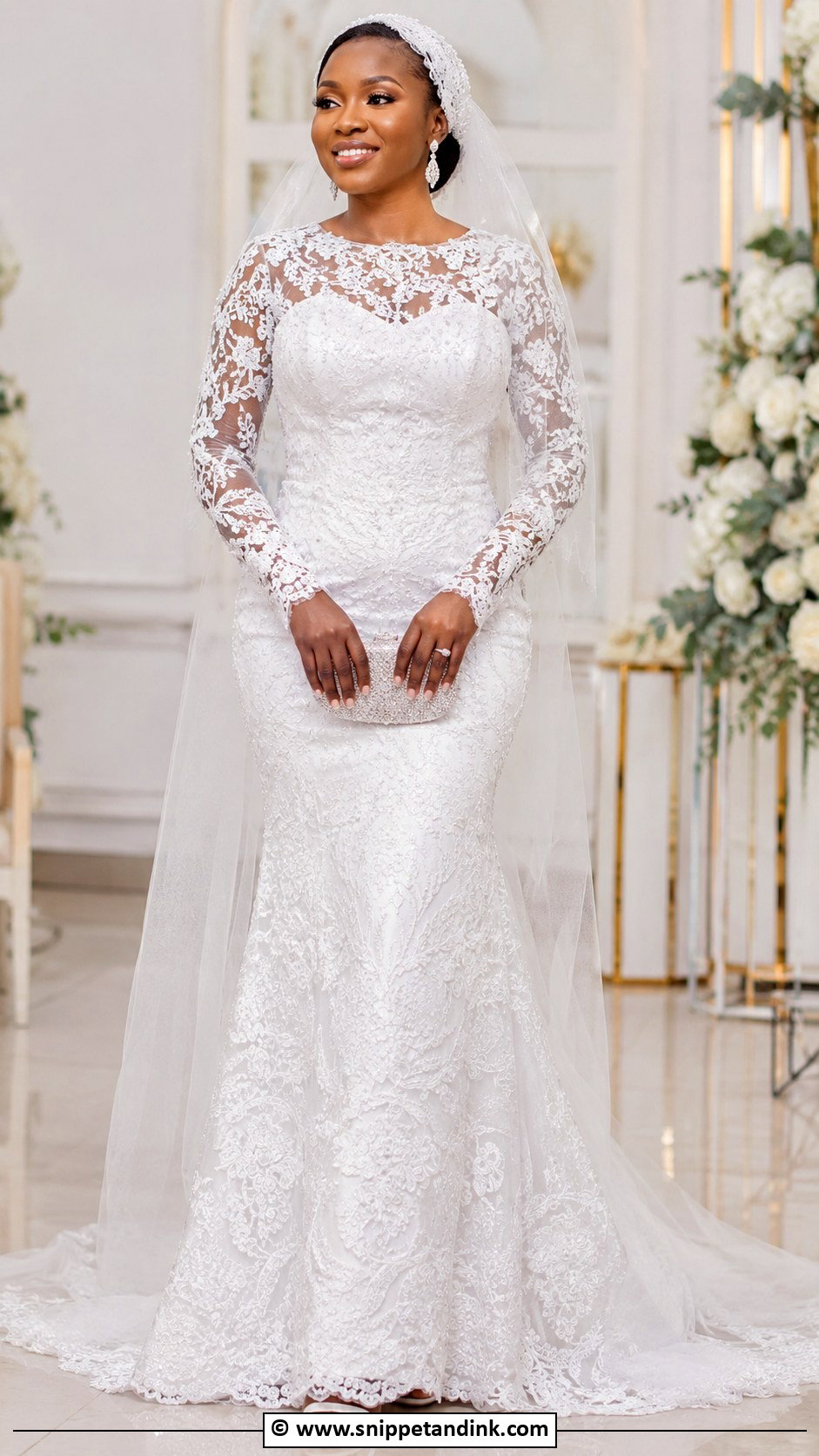 White Lace Nigerian Wedding Dress - Snippet and Ink - 30 Nigerian Wedding Dress Ideas