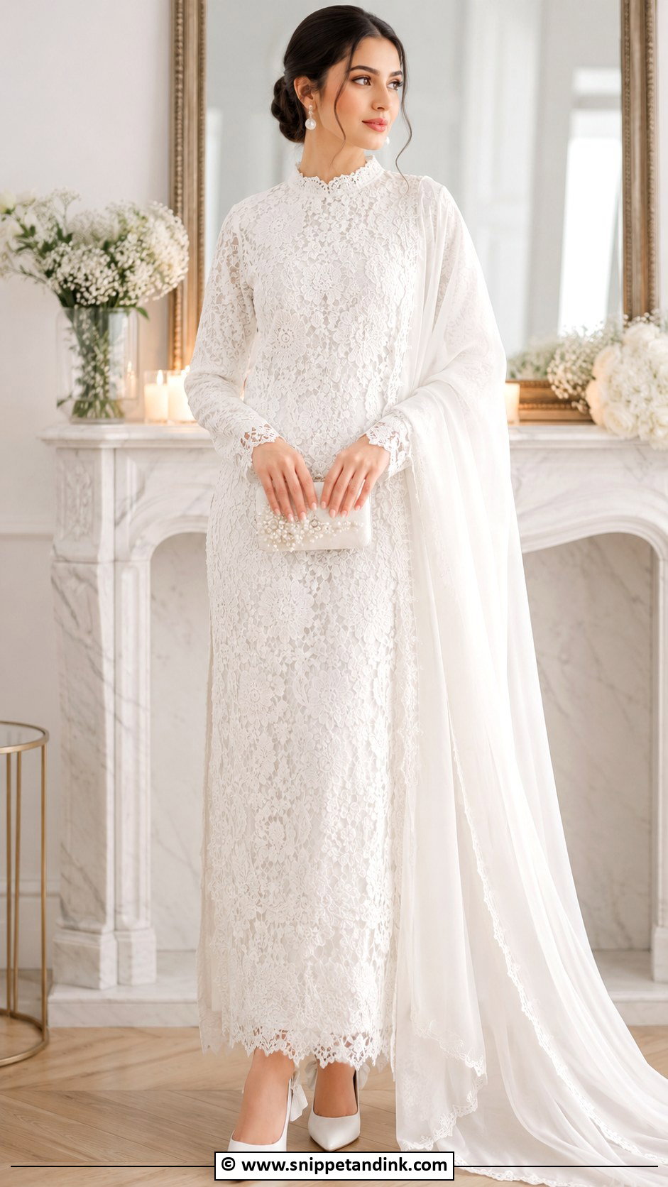 White Lace Nikah Dress - Snippet and Ink - 35 Nikah Dress Ideas