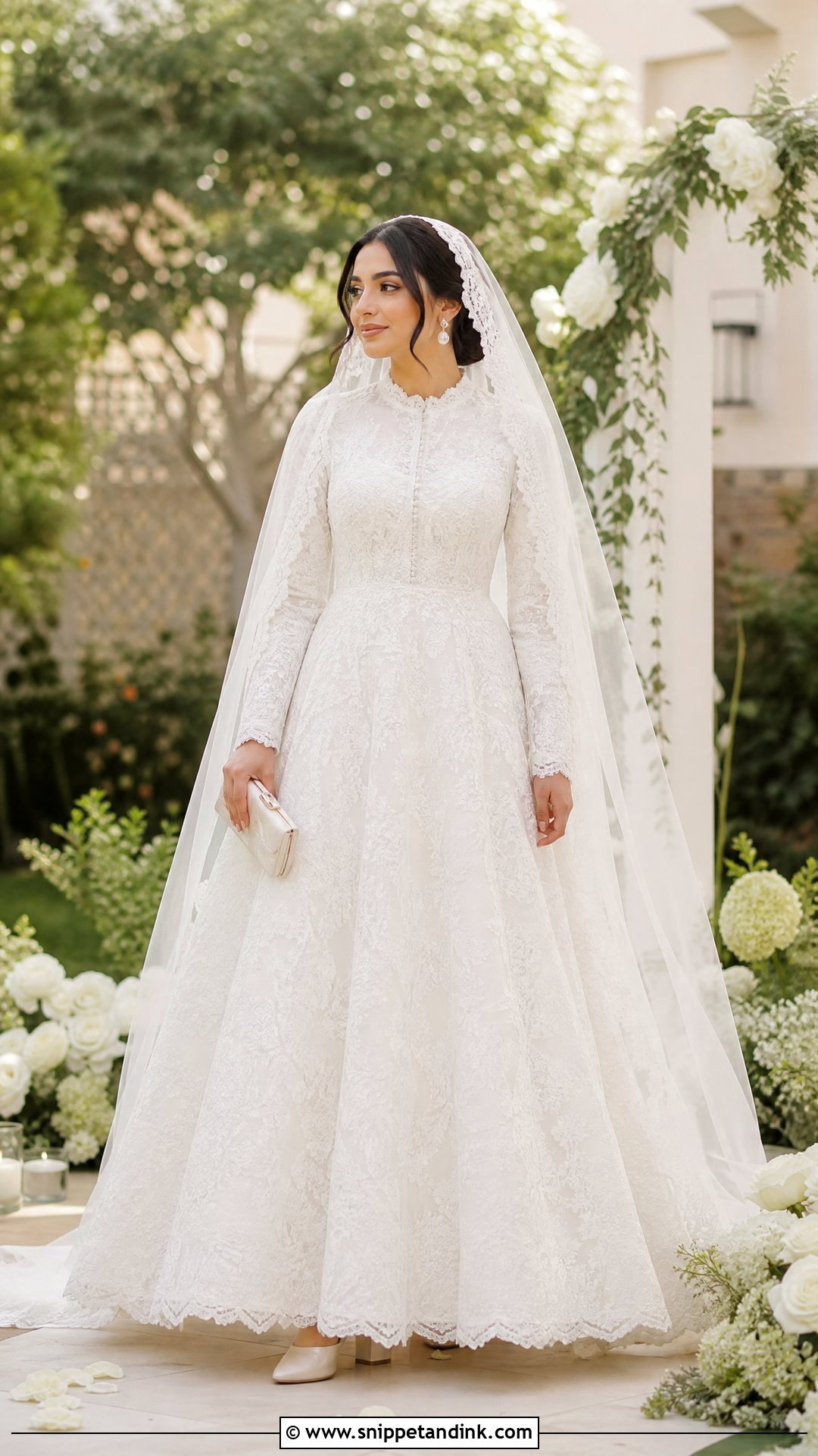 White Lace Nikkah Gown - Snippet and Ink - 20 Simple White Nikkah Dress Ideas