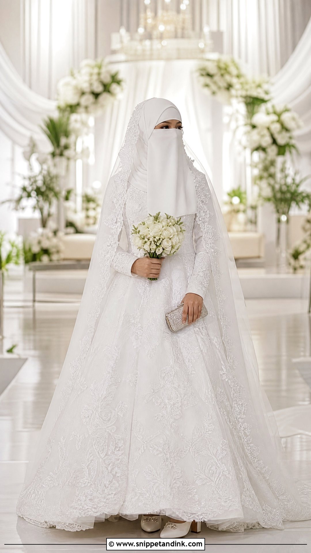 White Lace Niqab Wedding Dress - Snippet and Ink - 25 Niqab Wedding Dress Ideas