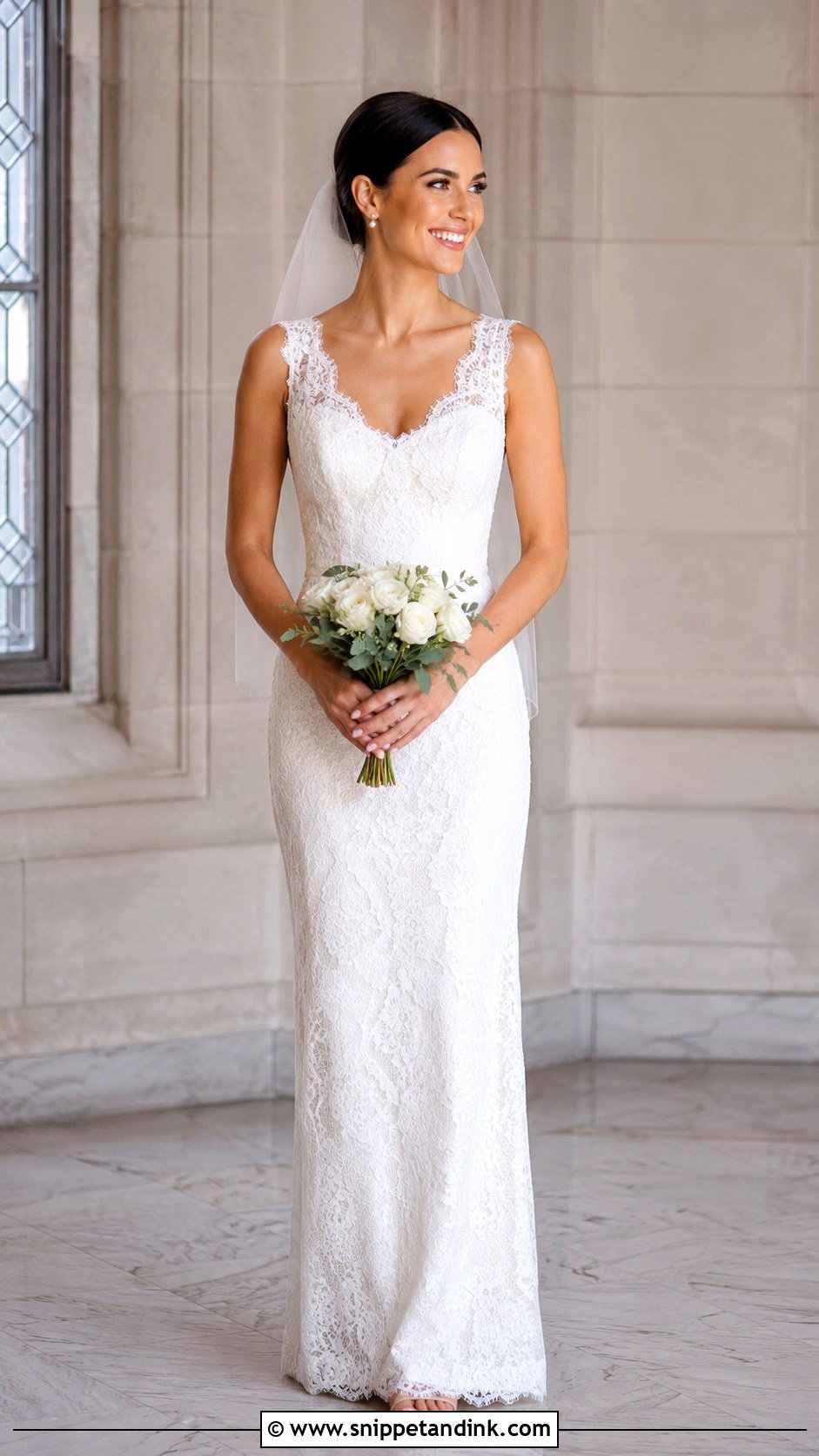 White Lace Sheath Wedding Dress - Snippet and Ink - 25 White Lace Wedding Dress Ideas