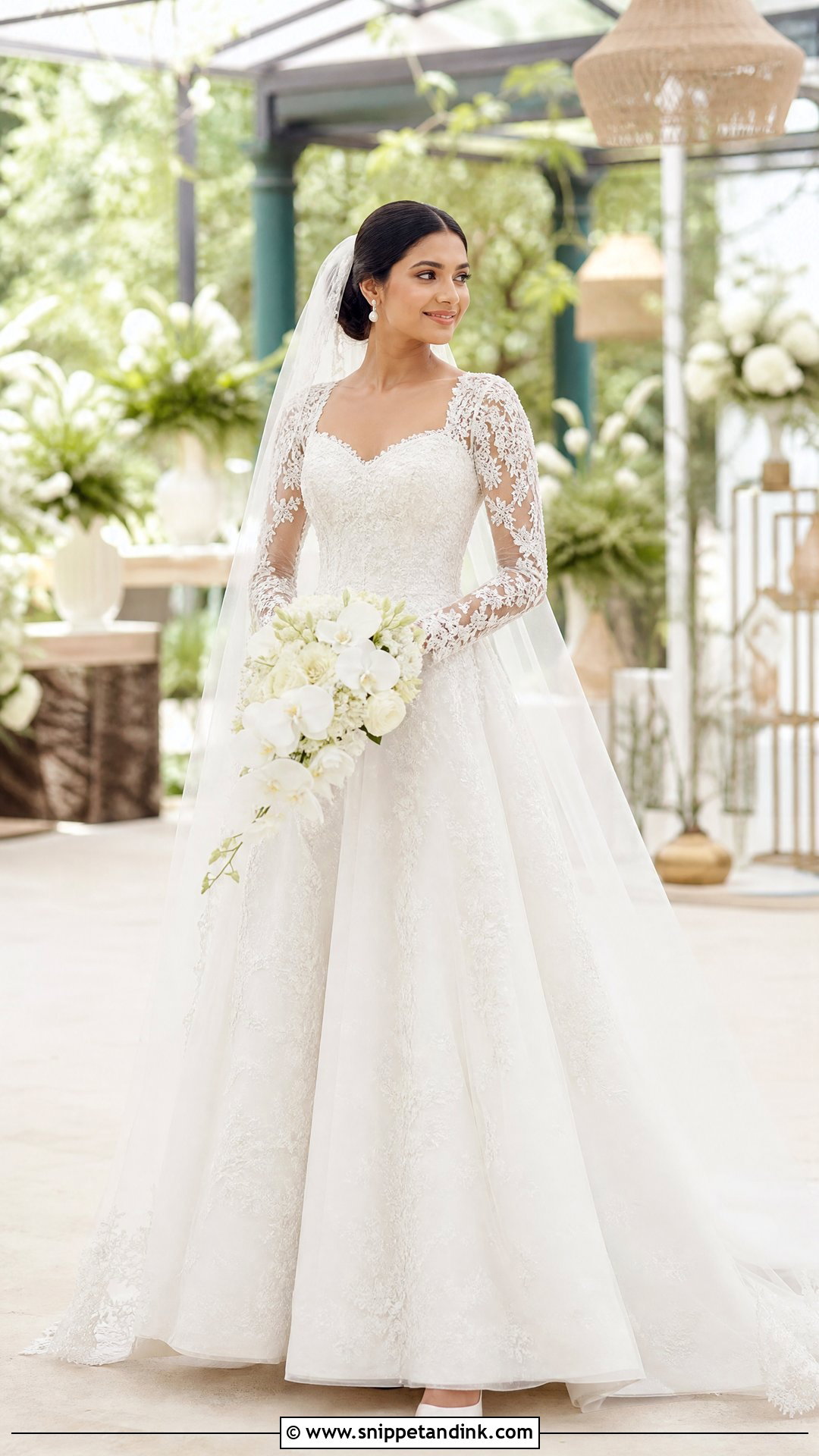 White Lace Sri Lankan Bride Gown - Snippet and Ink - 20 Srilankan Bride Ideas