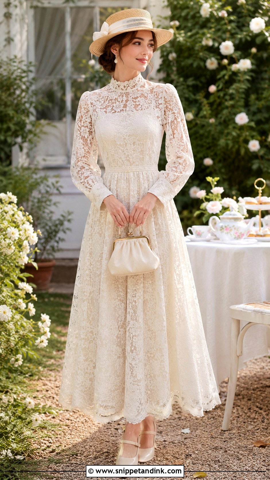 White Lace Tea Gown - Snippet and Ink - 20 Tea Gown Ideas