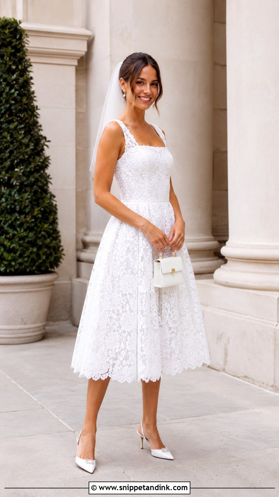 White Lace Tea Length Wedding Dress - Snippet and Ink - 25 White Lace Wedding Dress Ideas