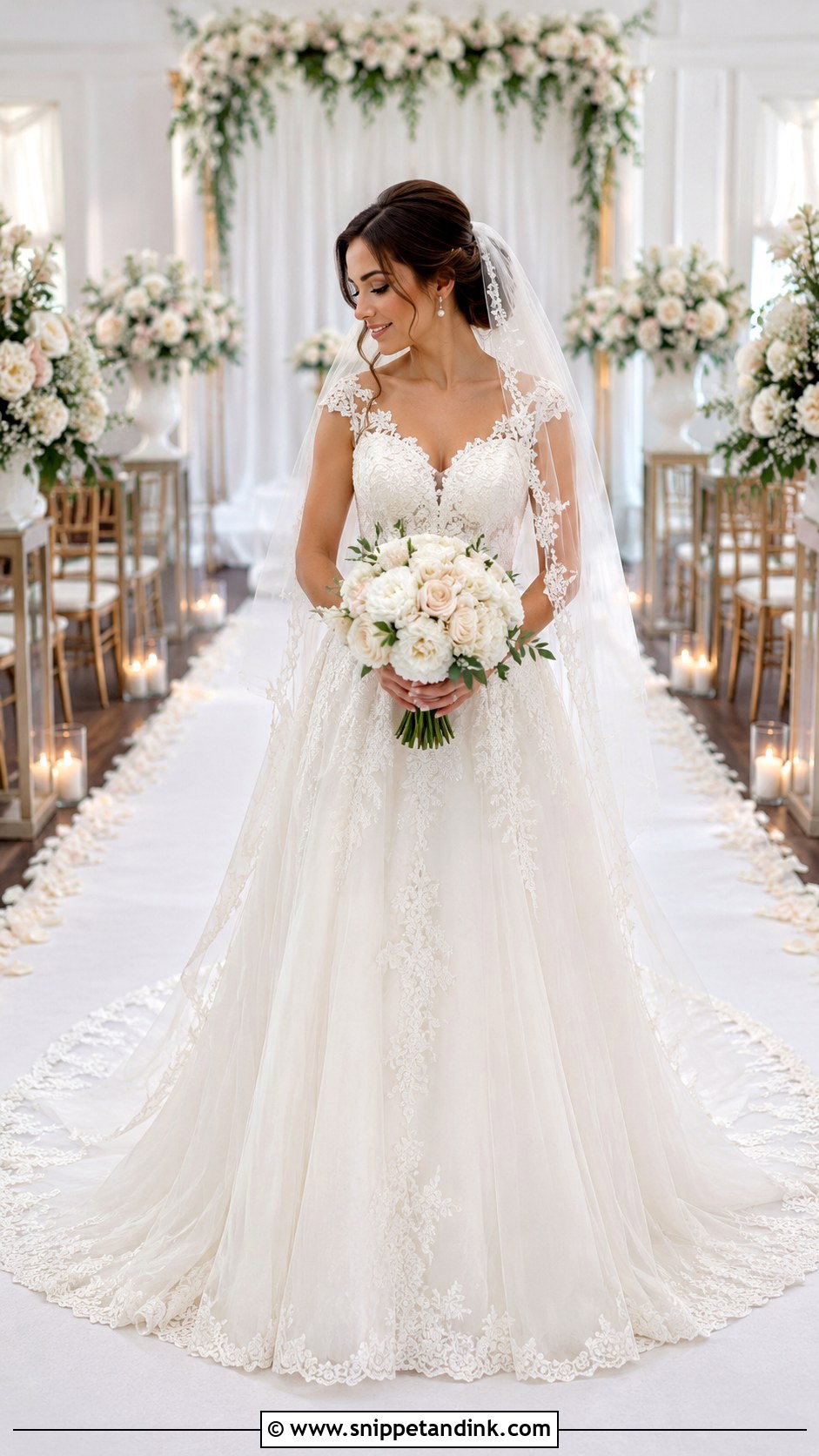 White Lace Wedding Dress With Train - Snippet and Ink - 25 White Lace Wedding Dress Ideas
