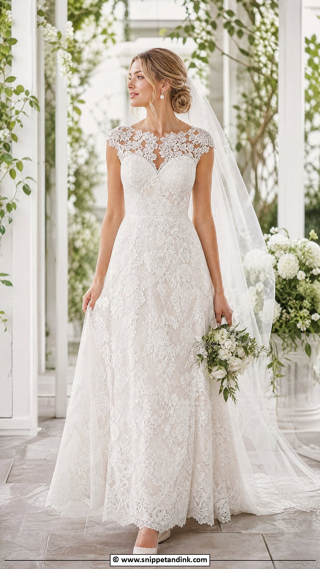 White Lace Wedding Dress - Snippet and Ink - 30 White Wedding Dress Ideas