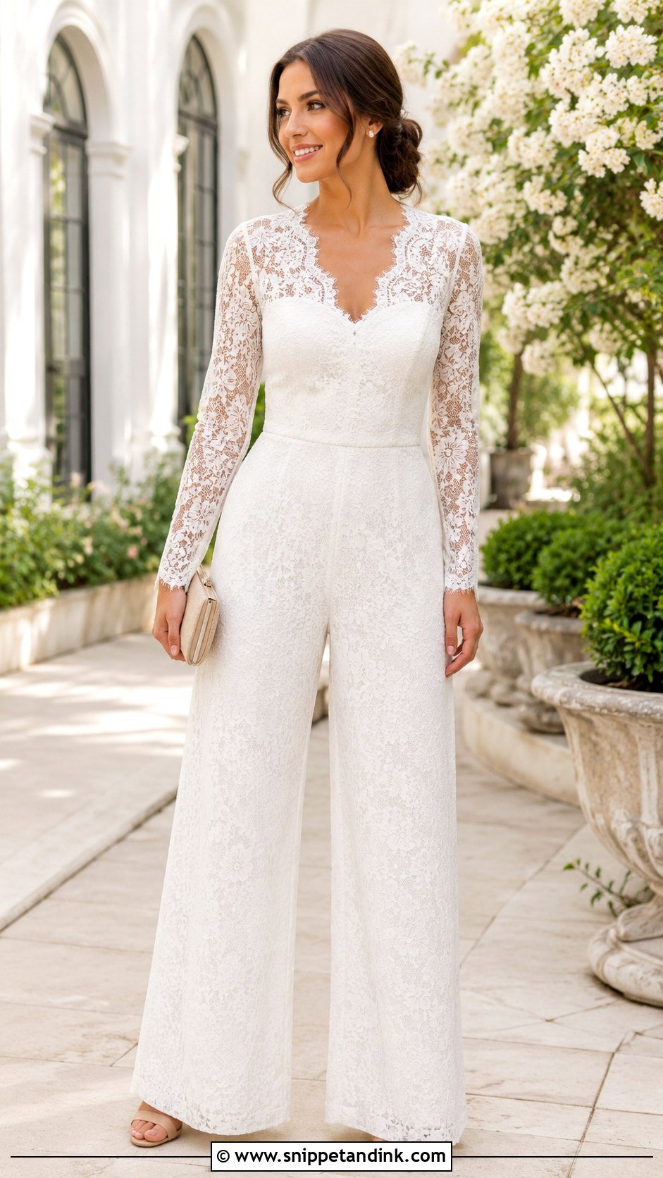 White Lace Wedding Jumpsuit - Snippet and Ink - 30 White Wedding Jumpsuit Ideas