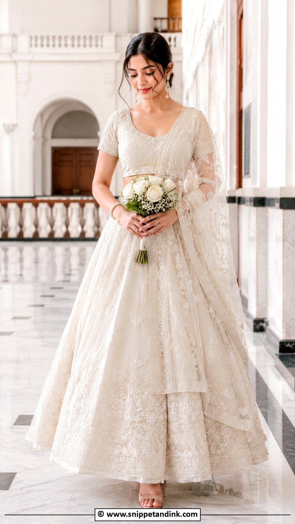 White Lehenga Court Marriage Outfit - Snippet and Ink - 25 Indian Court Marriage Outfit Ideas