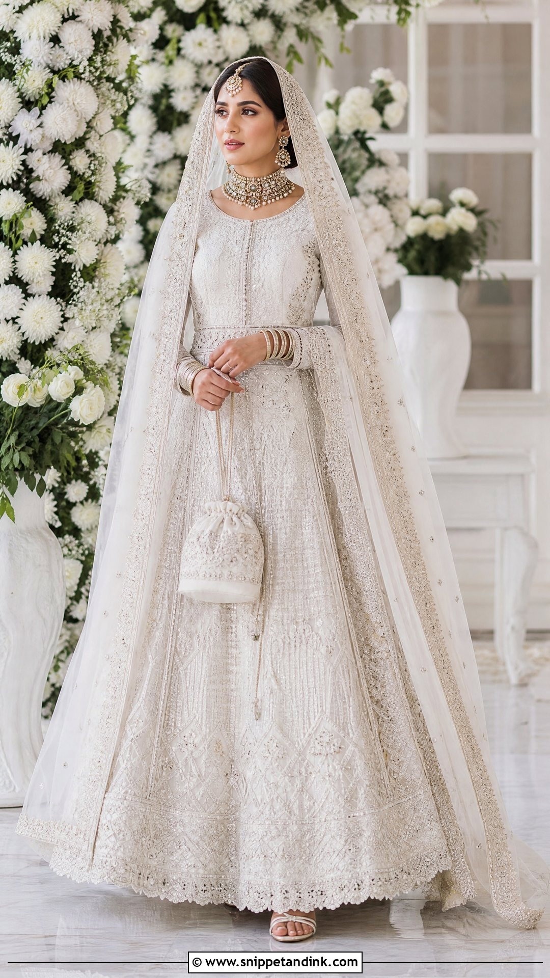 White Lehenga Nikah Dress - Snippet and Ink - 20 White Nikah Dress Pakistani Bridal Ideas