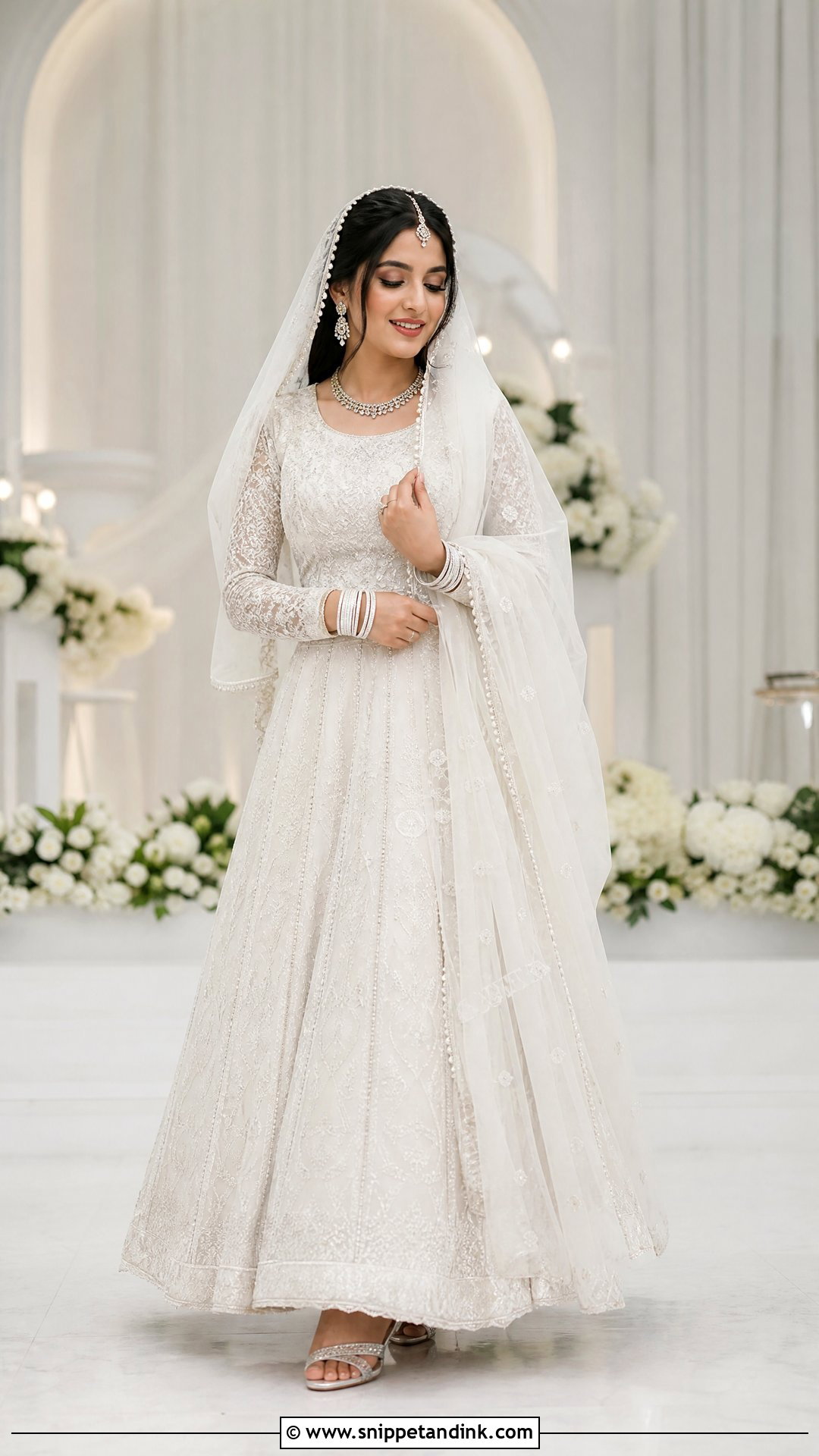 White Lehenga Nikkah Bridal Dress - Snippet and Ink - 20 Nikkah Bridal Dress Ideas
