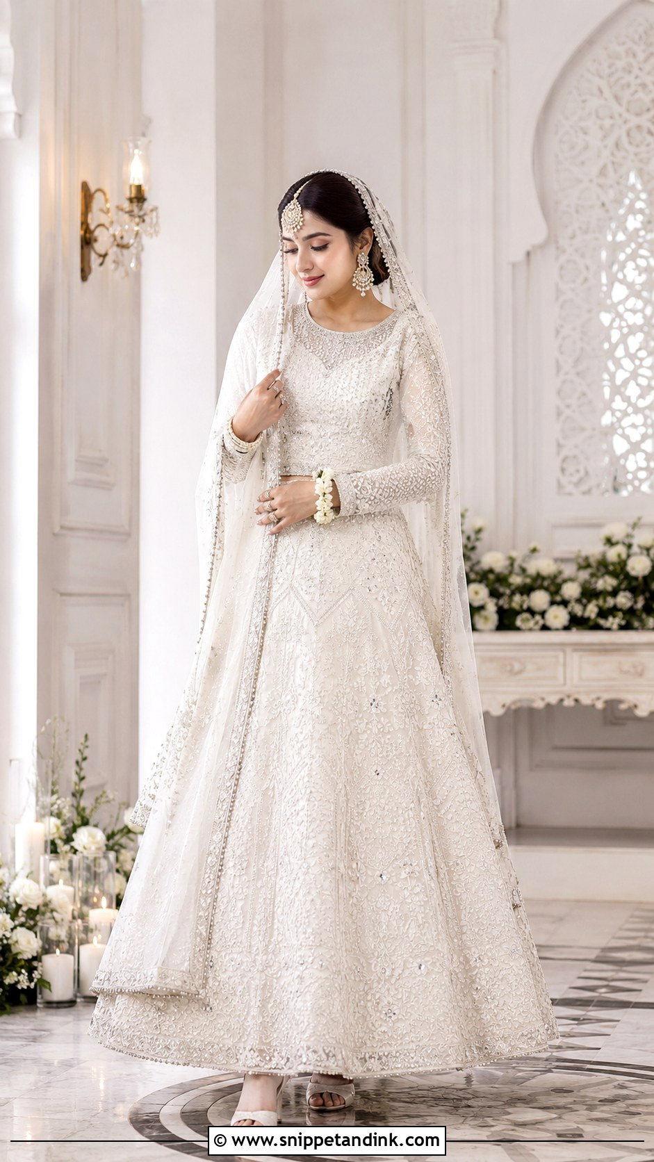 White Lehenga Nikkah Dress - Snippet and Ink - 30 Nikkah Dress for Bride Ideas