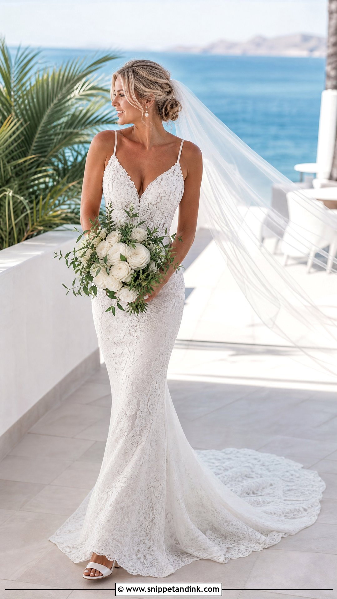 White Lightweight Lace Mermaid Wedding Dress - Snippet and Ink - 20 White Mermaid Wedding Dress Ideas