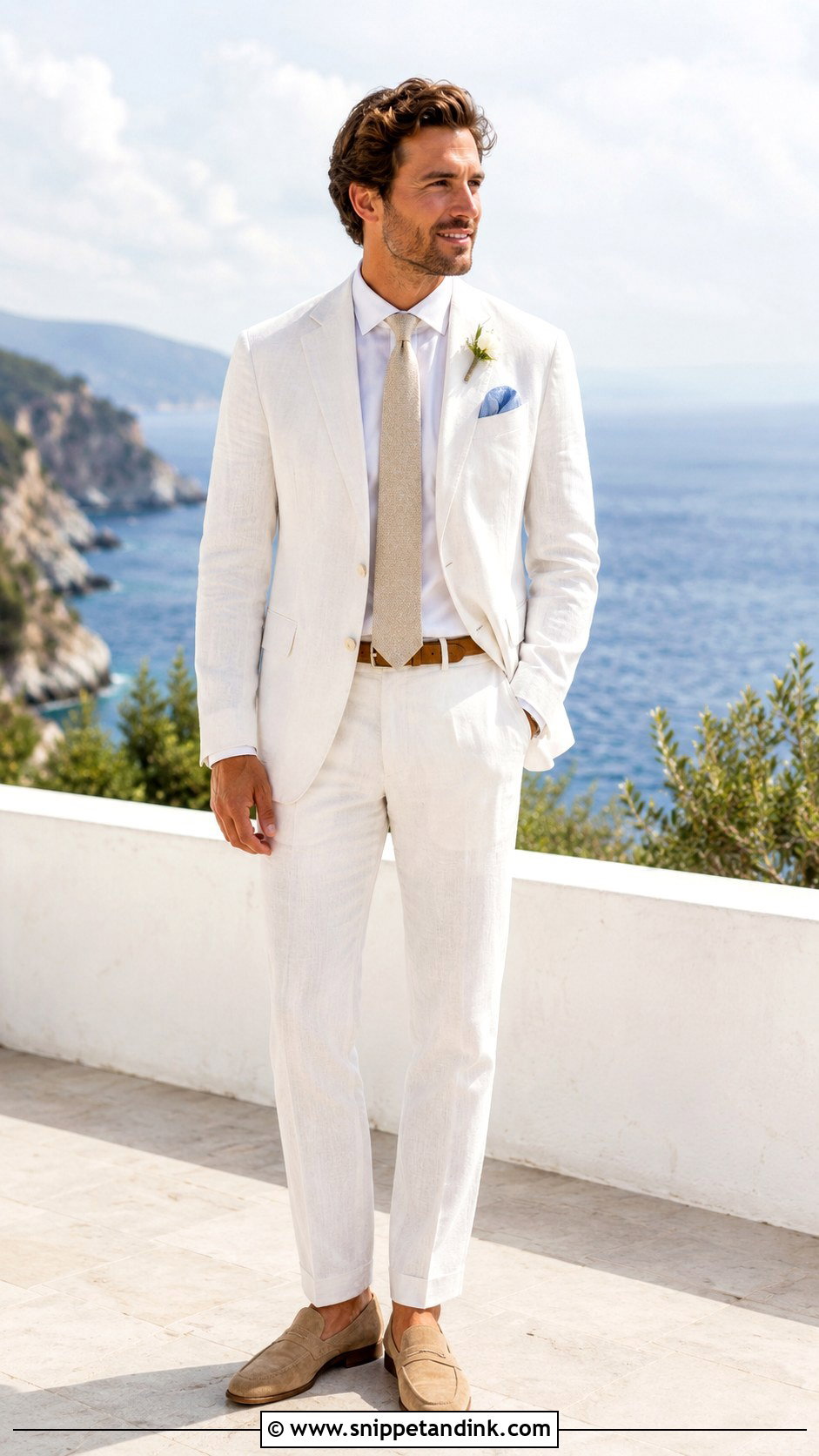 White Linen Italian Wedding Suit - Snippet and Ink - 20 Italian Wedding Suit Ideas