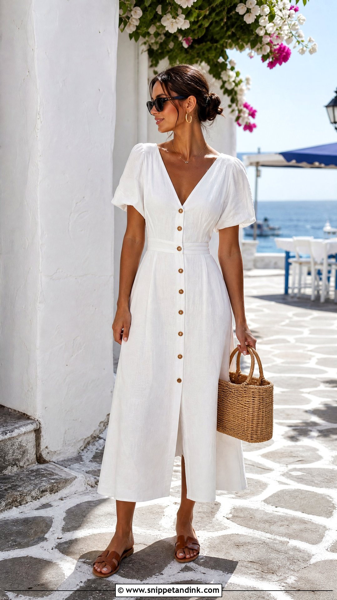 White Linen Midi Bachelorette Dress - Snippet and Ink - 20 White Bachelorette Dress Ideas