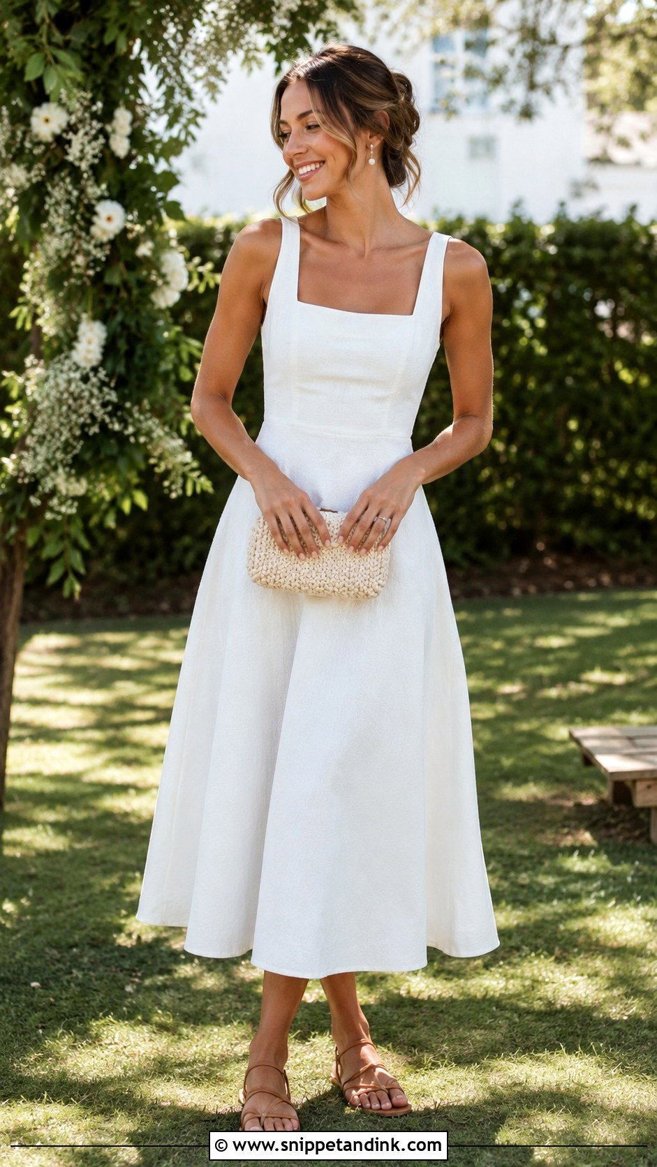 White Linen Midi Wedding Dress - Snippet and Ink - 20 Casual Non Traditional Wedding Dress Ideas