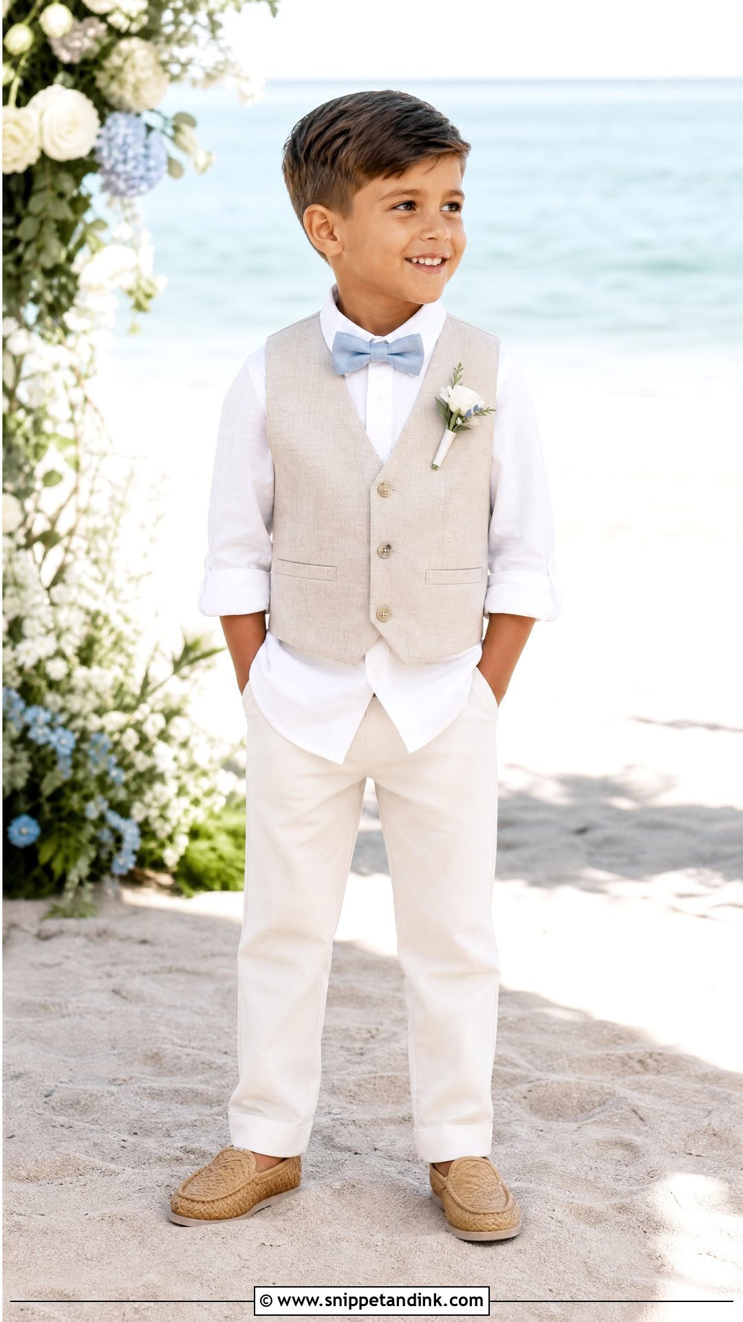 White Linen Page Boy Outfit - Snippet and Ink - 20 Page Boys Ideas