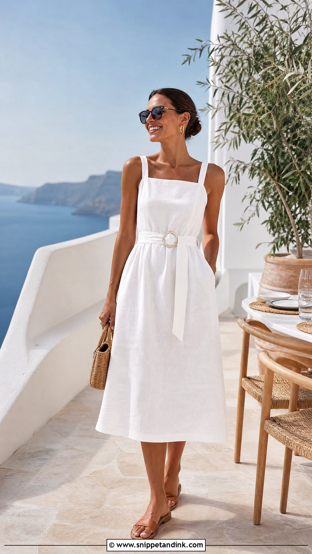 White Linen Sundress - Snippet and Ink - 20 Pre Wedding White Dress Ideas