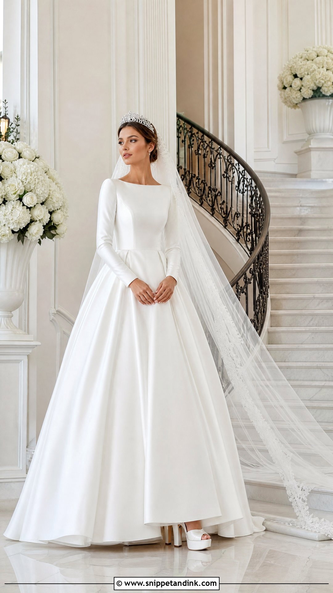 White Long Sleeve Ball Gown Wedding Dress - Snippet and Ink - 20 White Wedding Dresses Long Sleeve