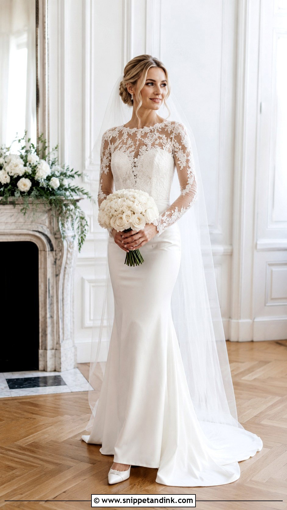 White Long Sleeve Bridal Gown - Snippet and Ink - 25 White Bridal Gown Ideas
